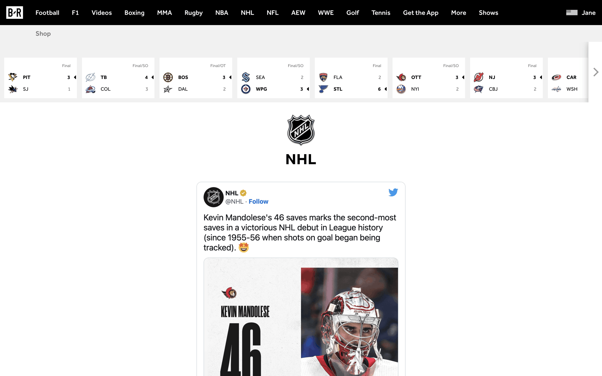 Bleacher Report Web Sports interface screenshot 6