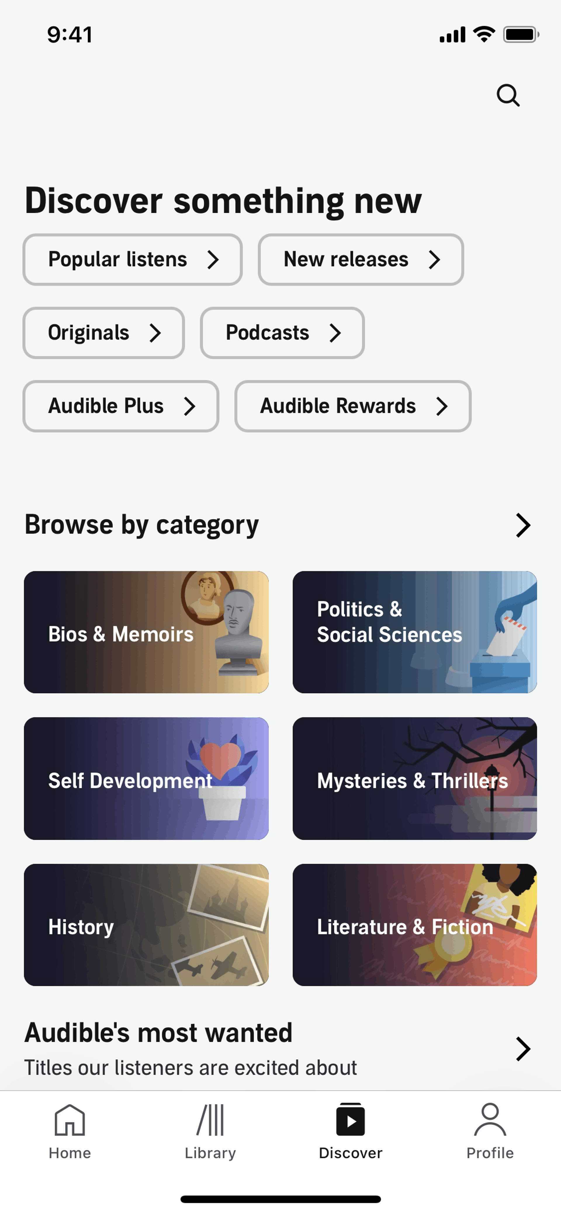 Audible iOS Entertainment interface screenshot 3