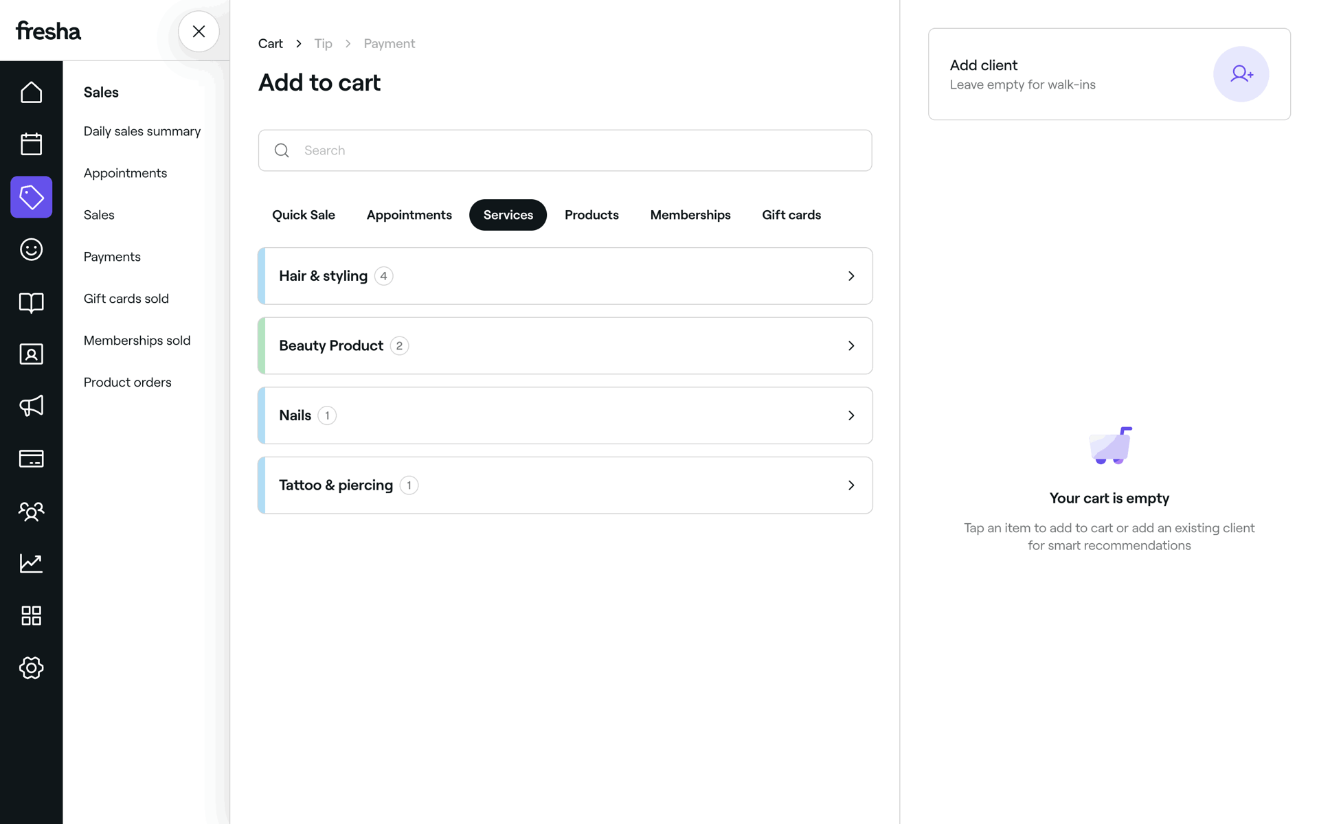 Fresha Web Business interface screenshot 15