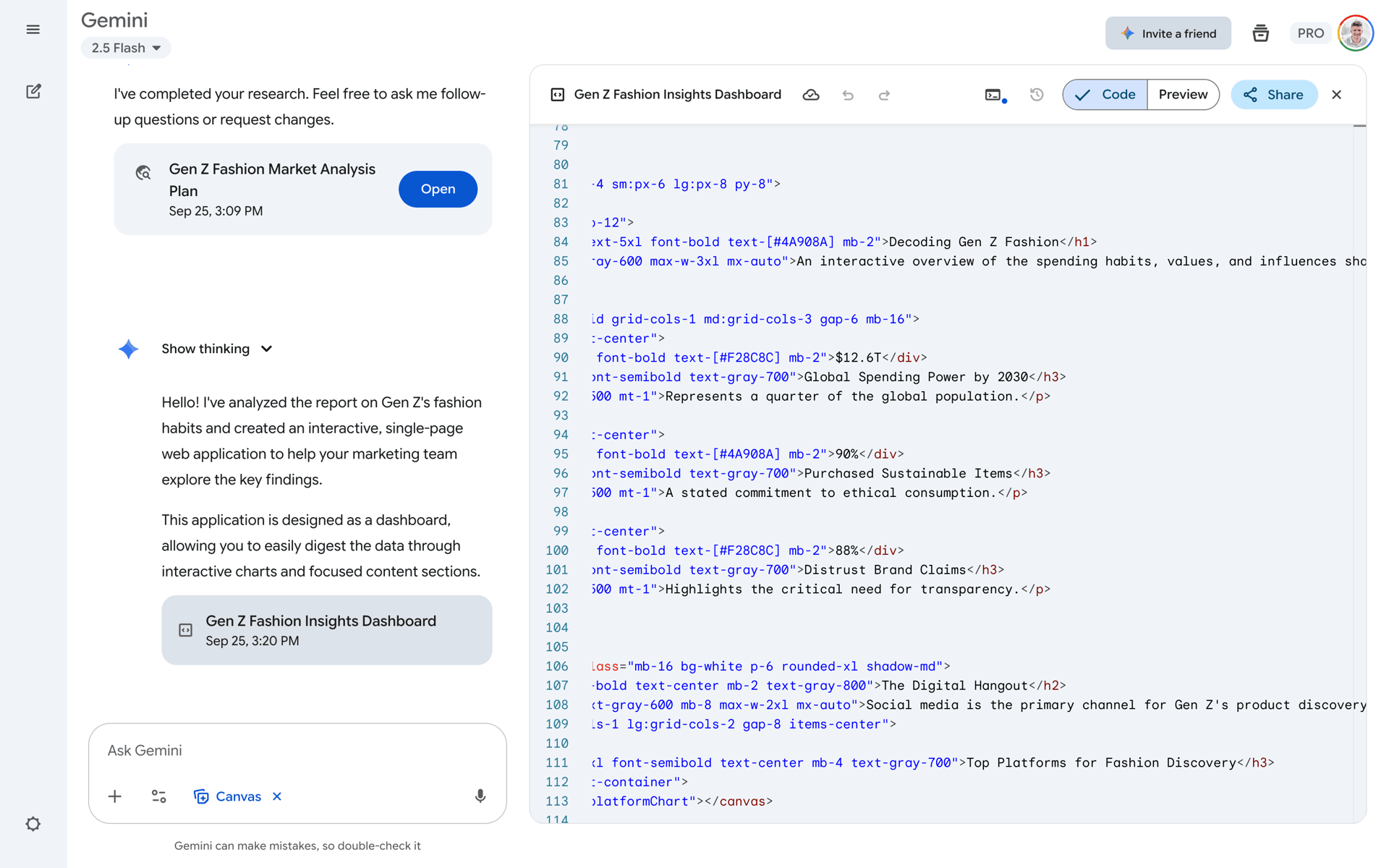 Google Gemini Web AI interface screenshot 9