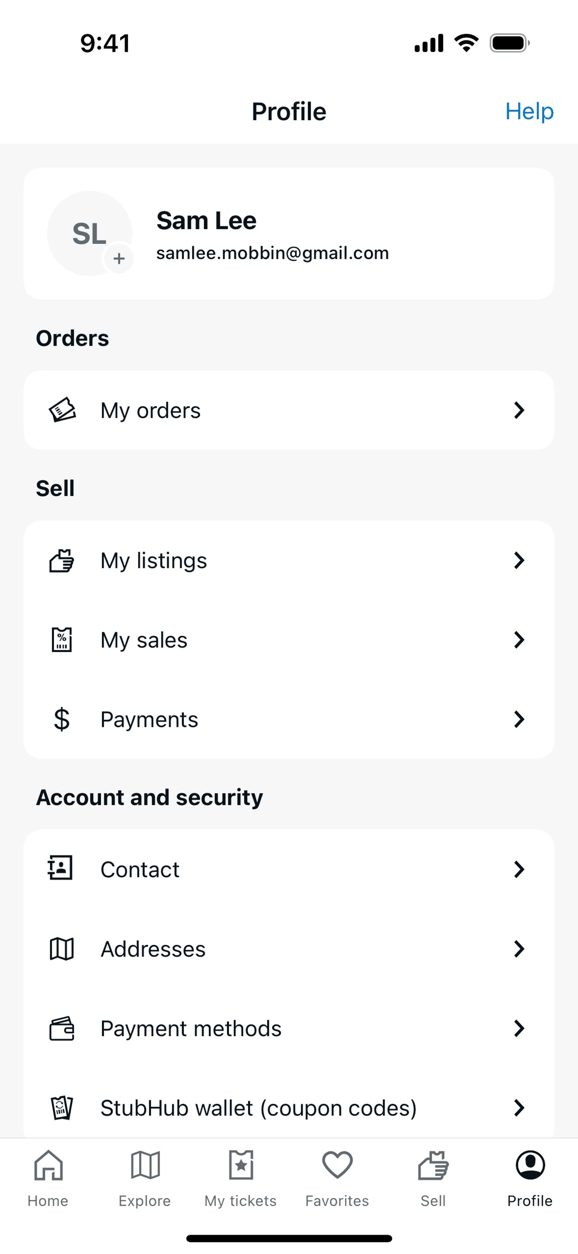 StubHub iOS Entertainment interface screenshot 18