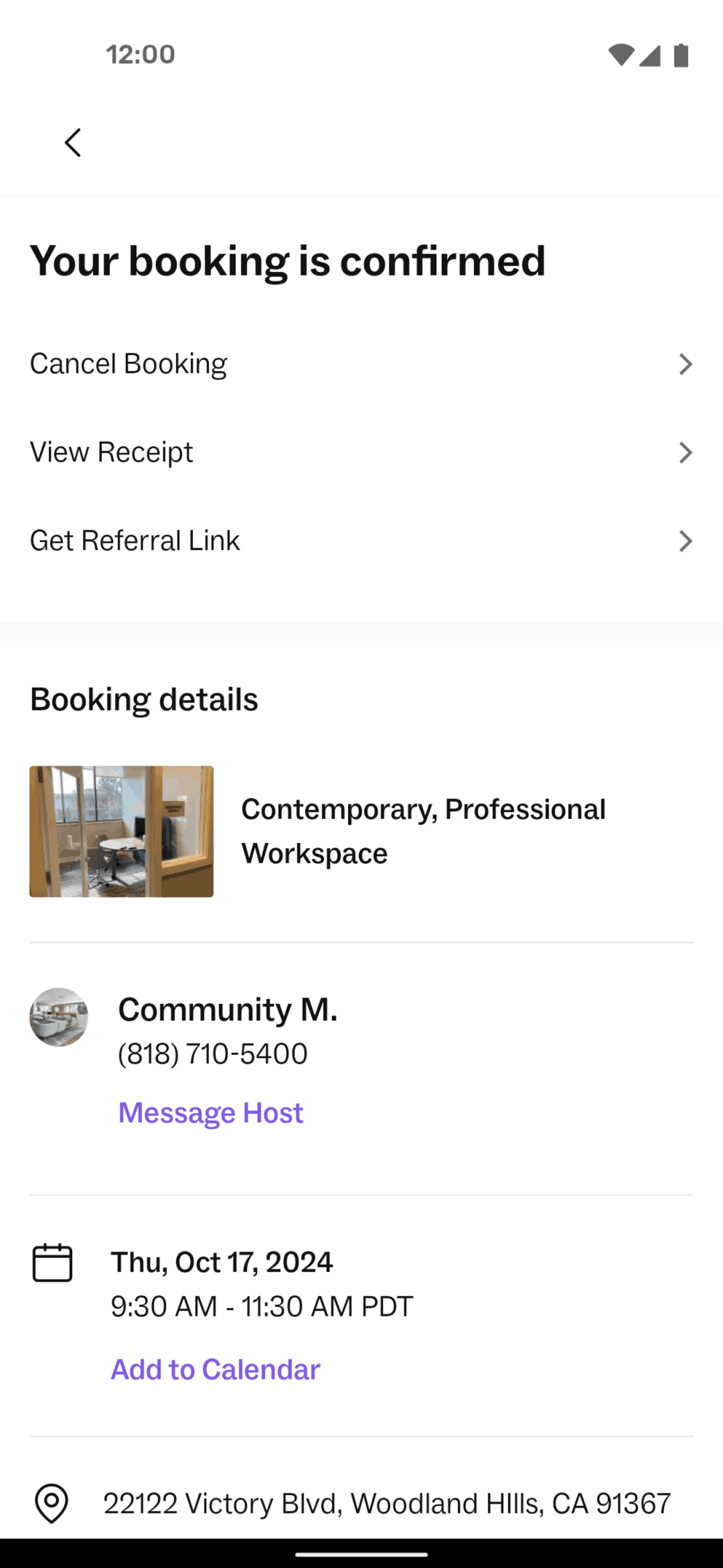 Peerspace Android Lifestyle interface screenshot 5