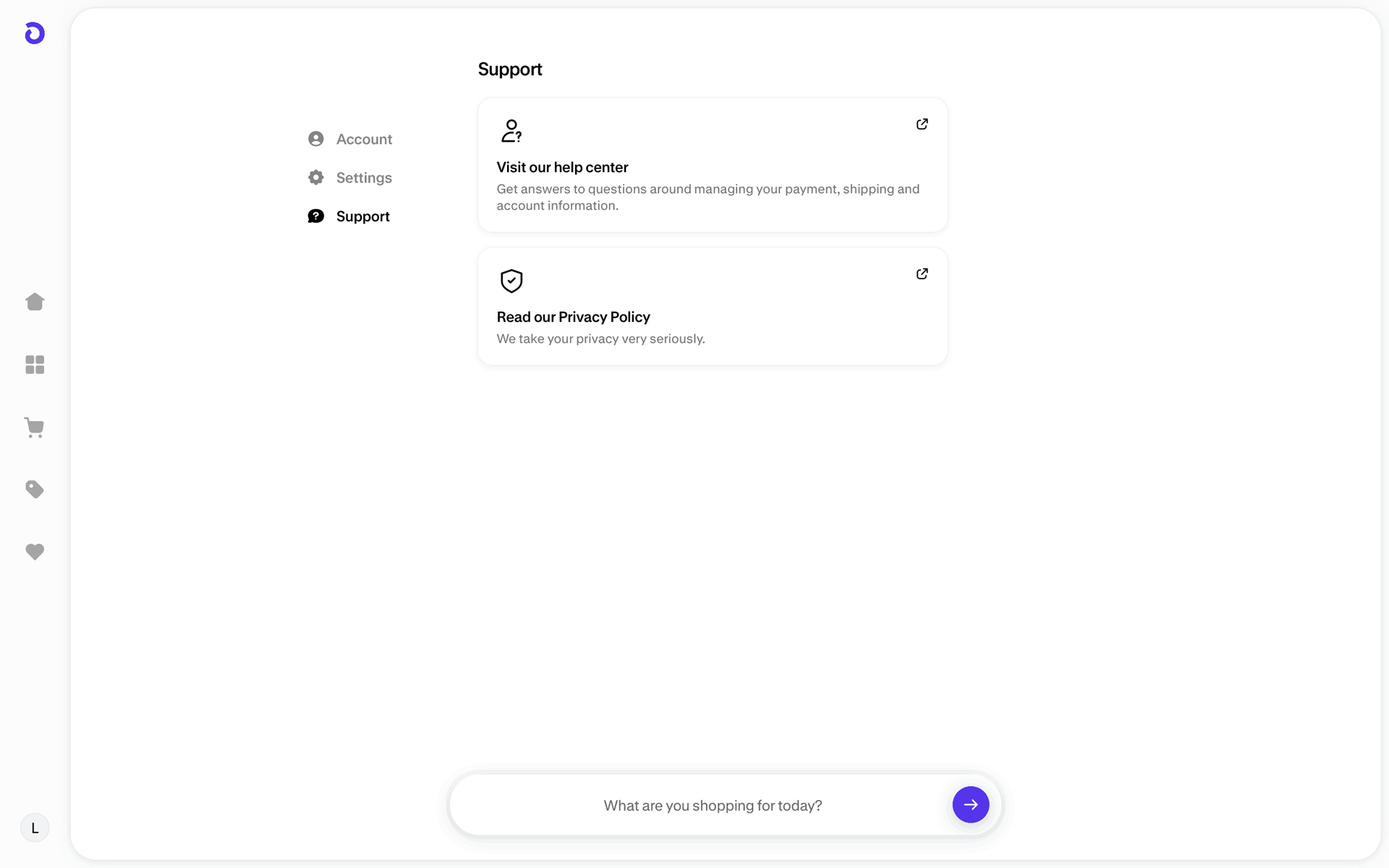 Shop Web AI interface screenshot 13