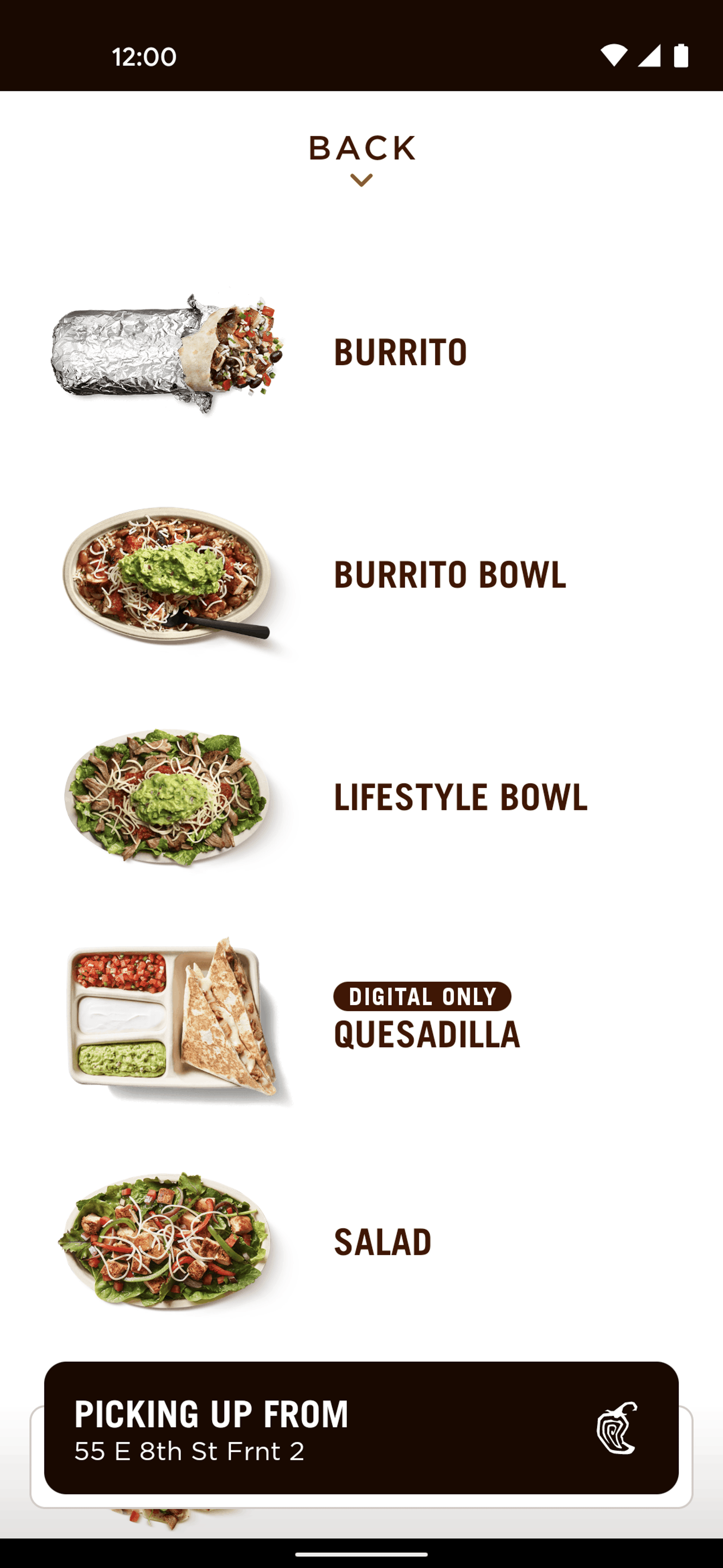 Chipotle Android Food & Drink interface screenshot 23