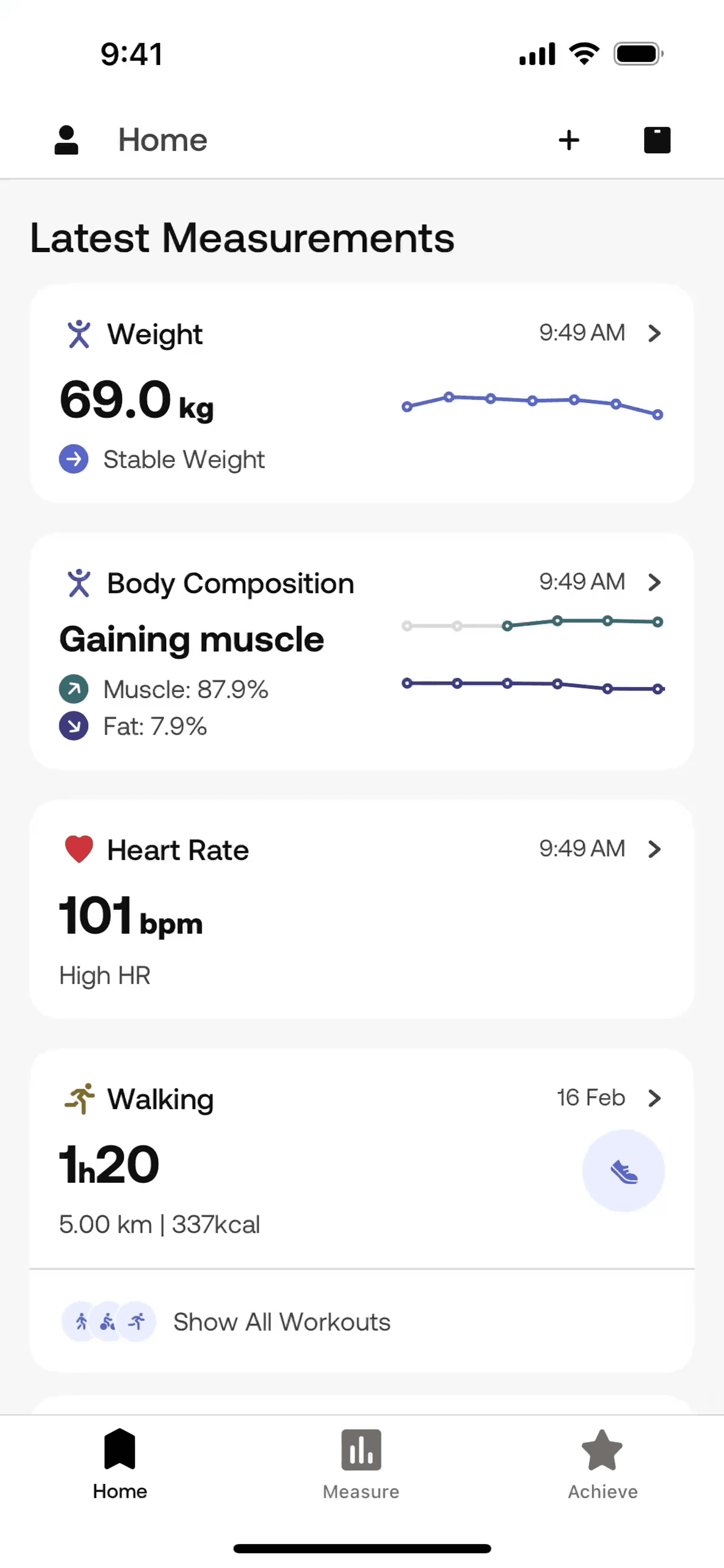 Withings Health Mate iOS Health & Fitness interface screenshot 17
