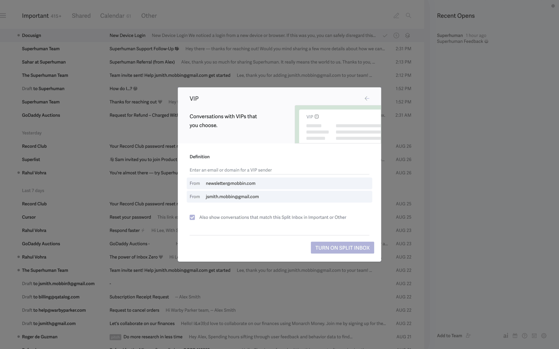 Superhuman Web AI interface screenshot 13