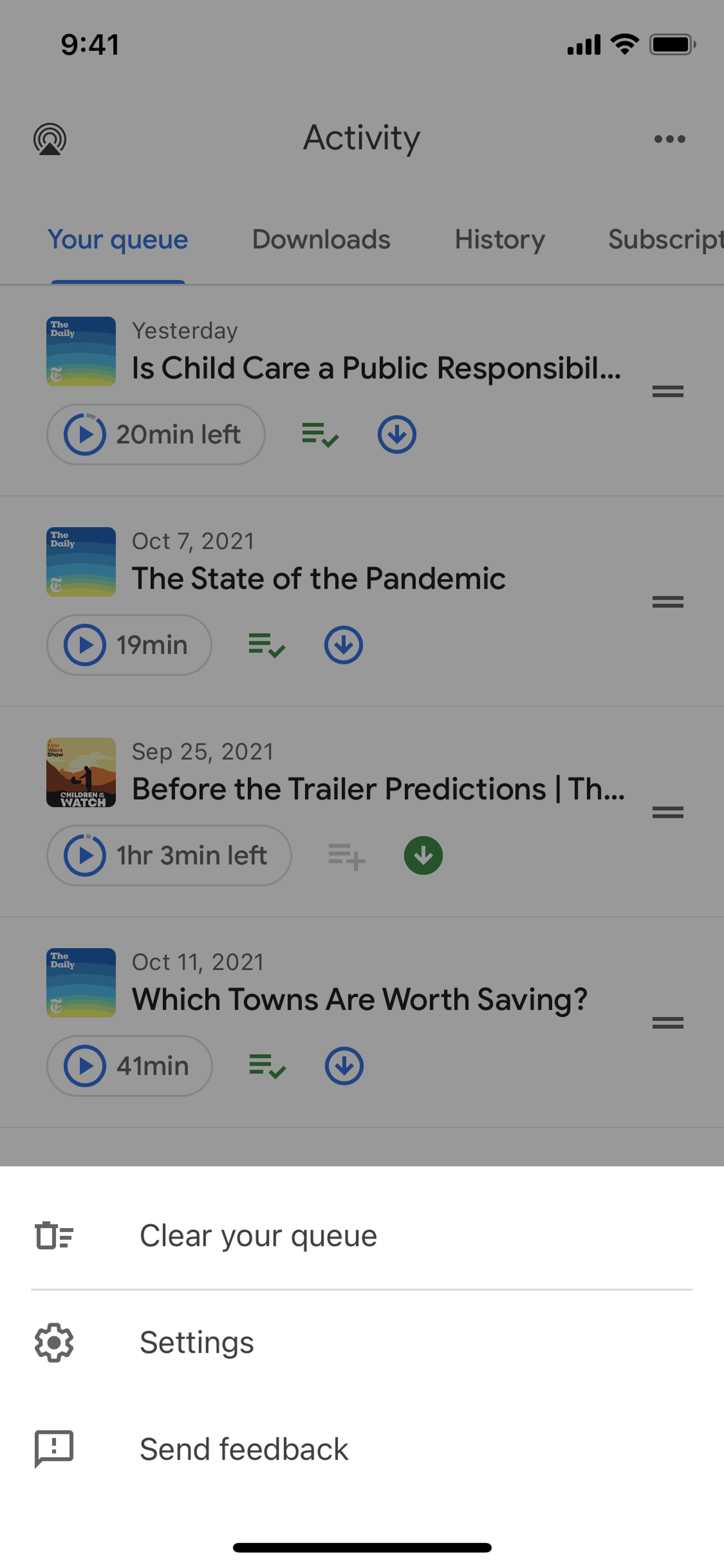 Google Podcasts iOS Entertainment interface screenshot 17