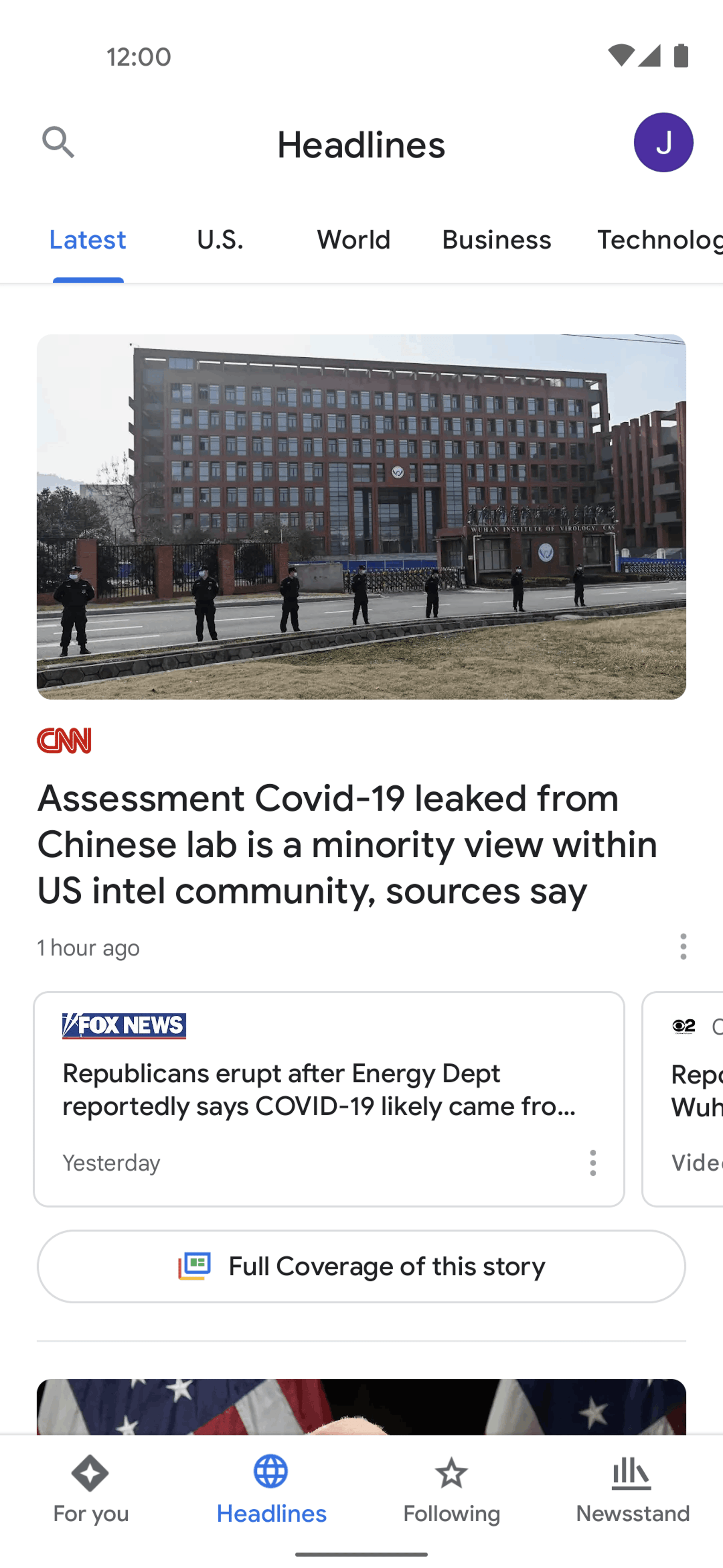 Google News Android News interface screenshot 2