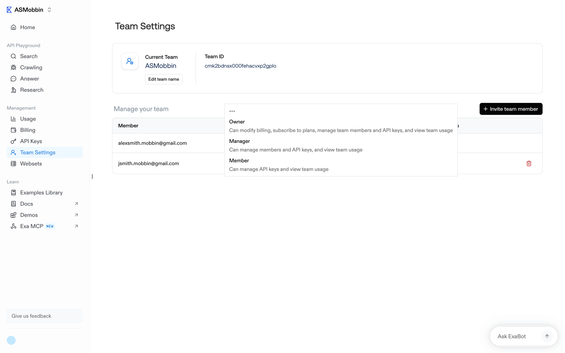Exa Web Developer Tools interface screenshot 4