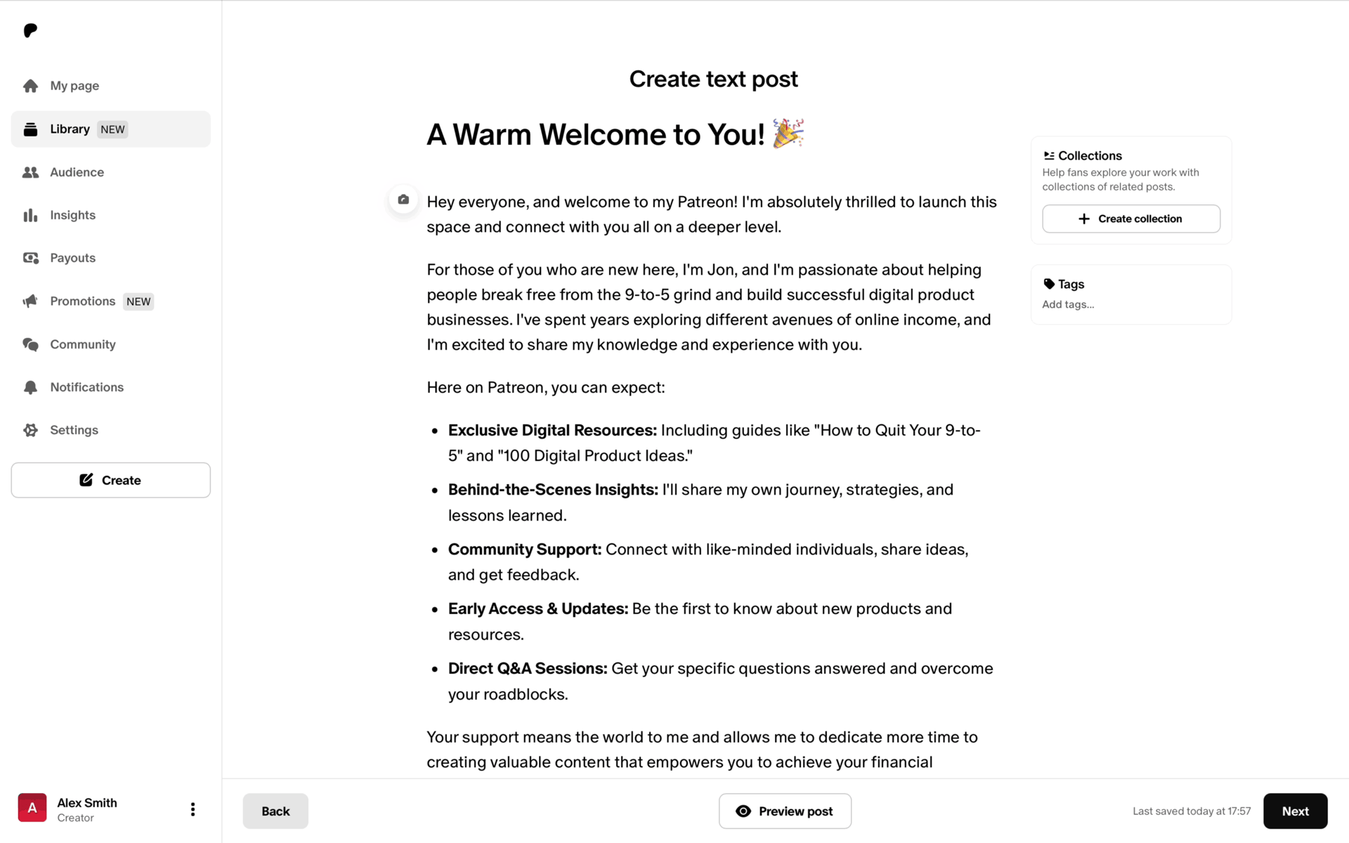 Patreon Web Social Networking interface screenshot 4