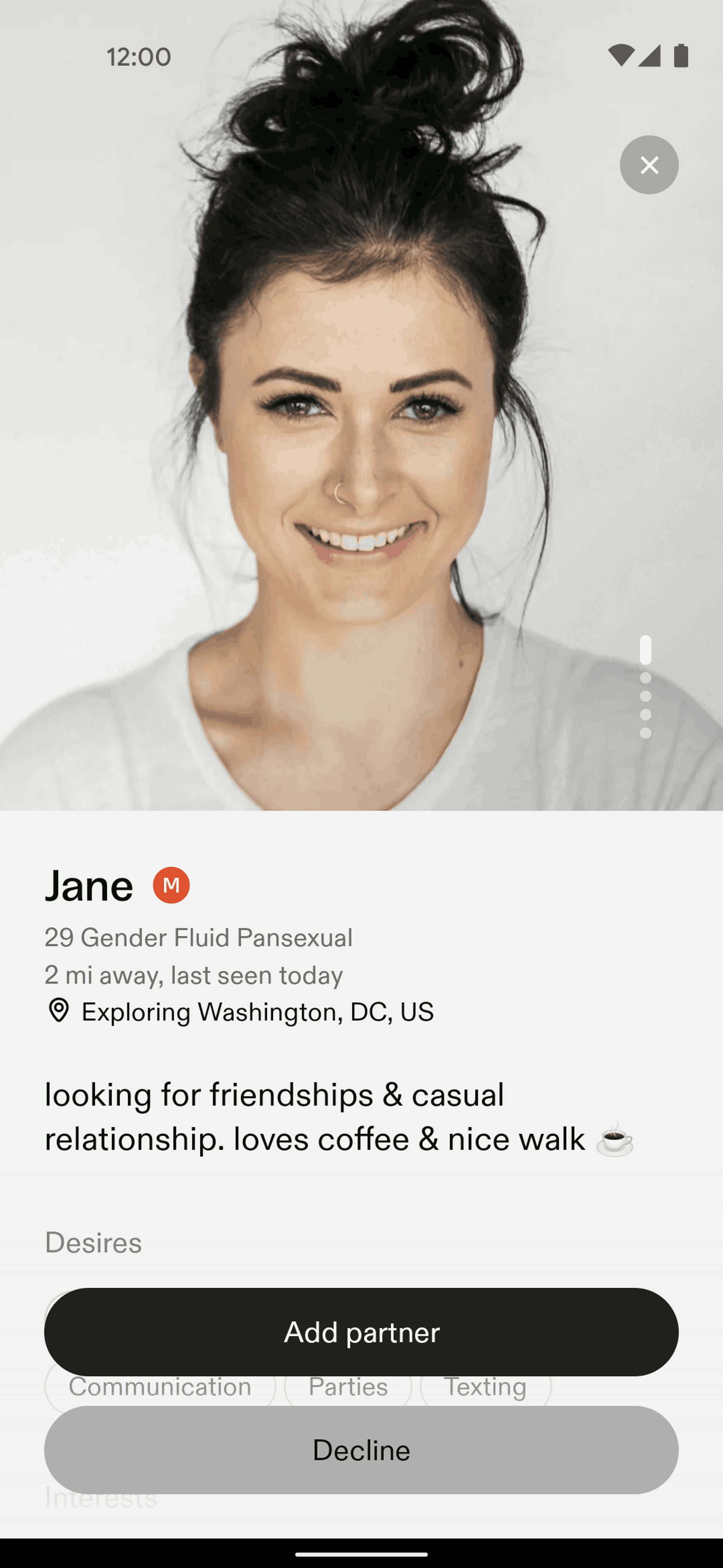 Feeld Android Communication interface screenshot 12
