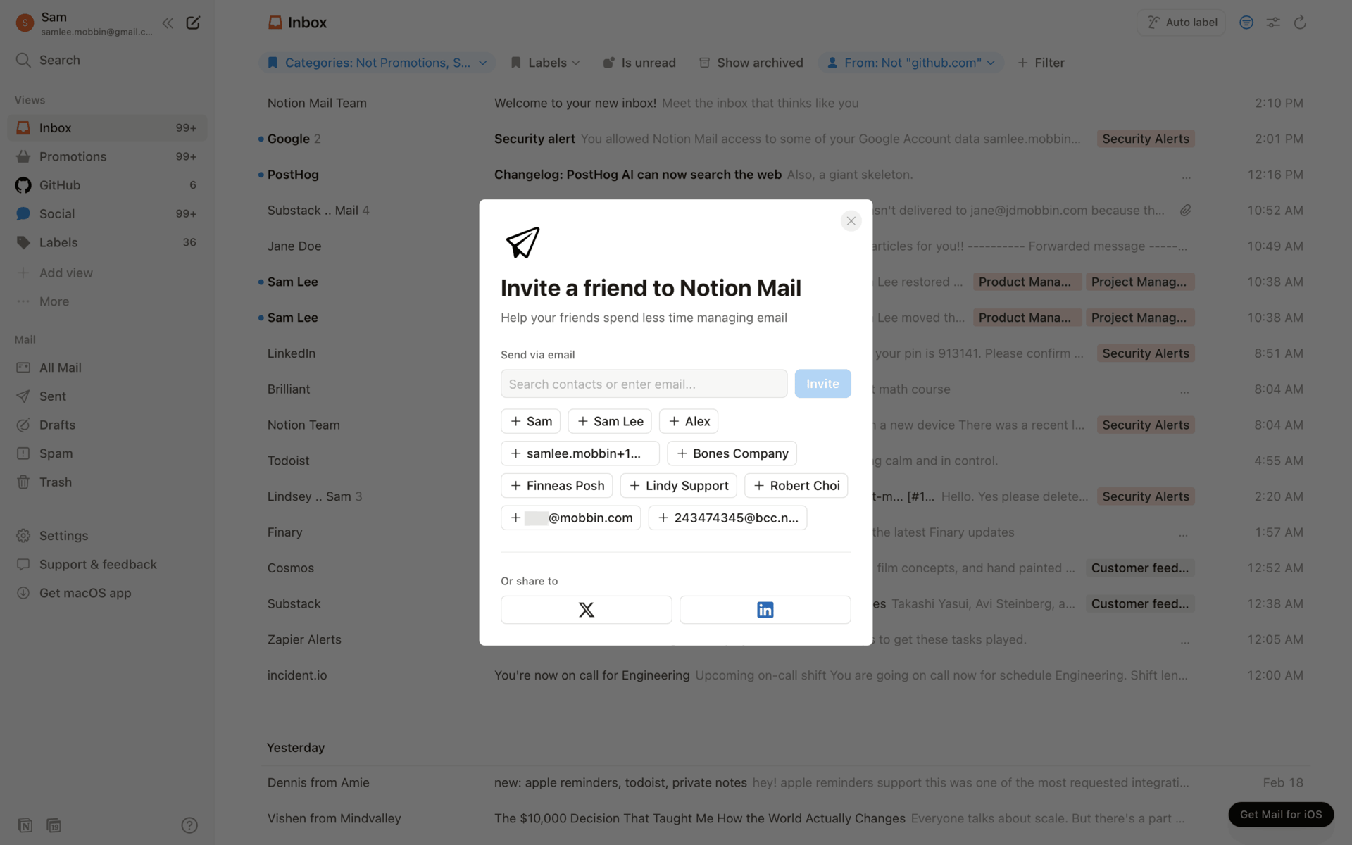 Notion Mail Web Productivity interface screenshot 4