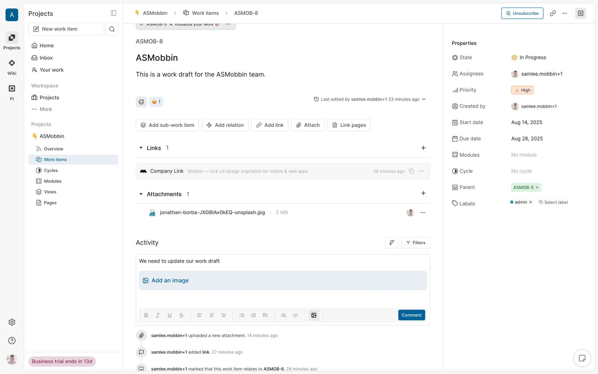Plane Web Business interface screenshot 22