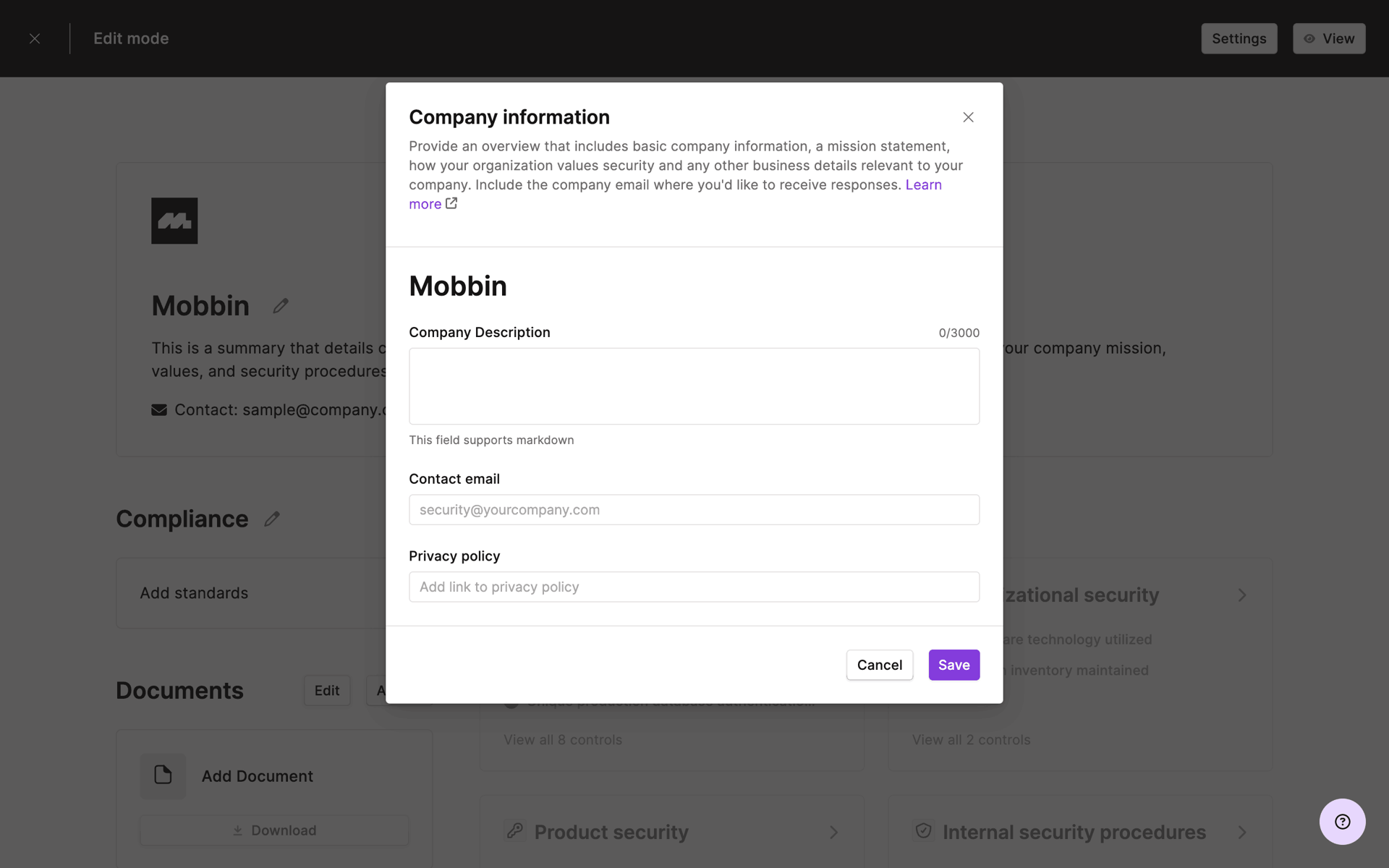 Vanta Web Business interface screenshot 17