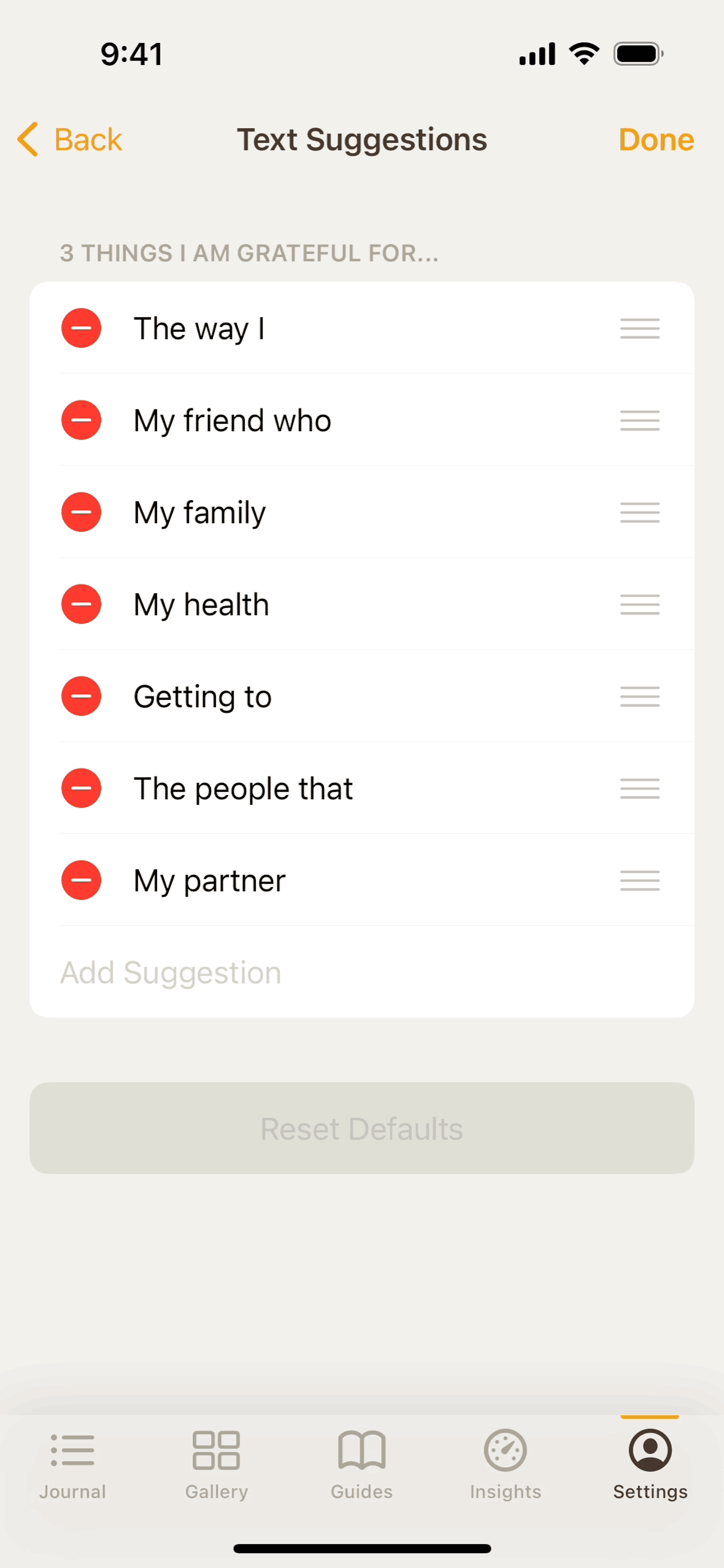 5 Minute Journal iOS Health & Fitness interface screenshot 13