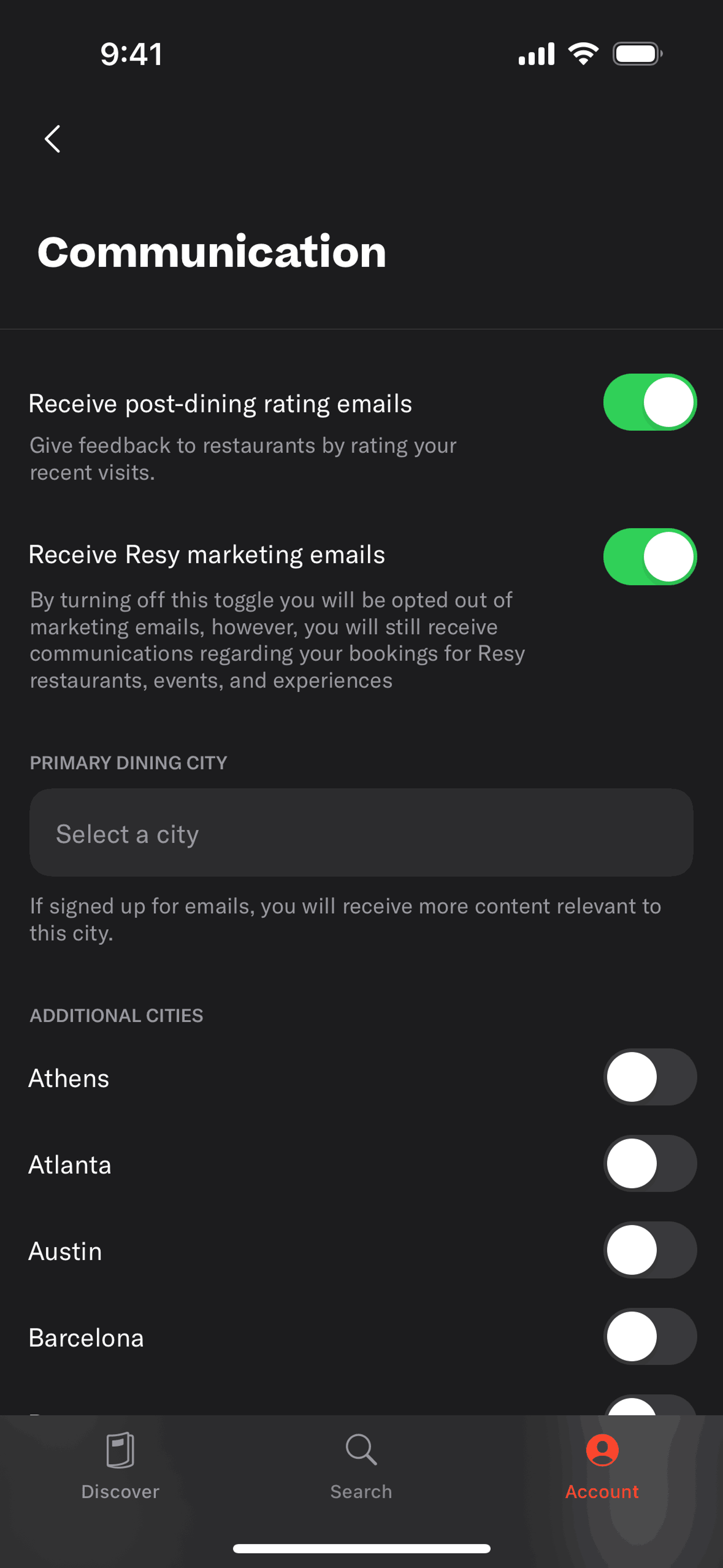 Resy iOS Food & Drink interface screenshot 24