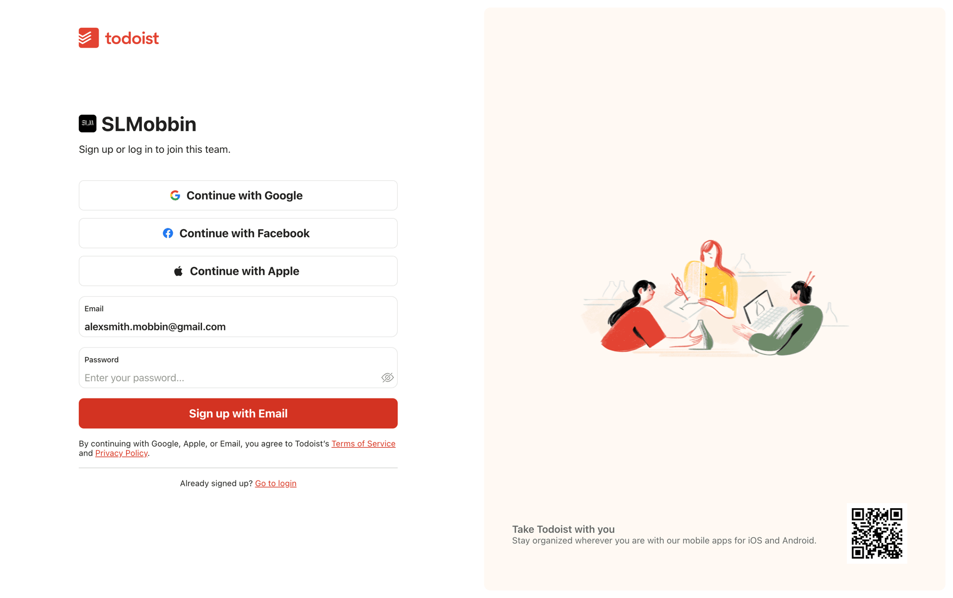Todoist Web Collaboration interface screenshot 2
