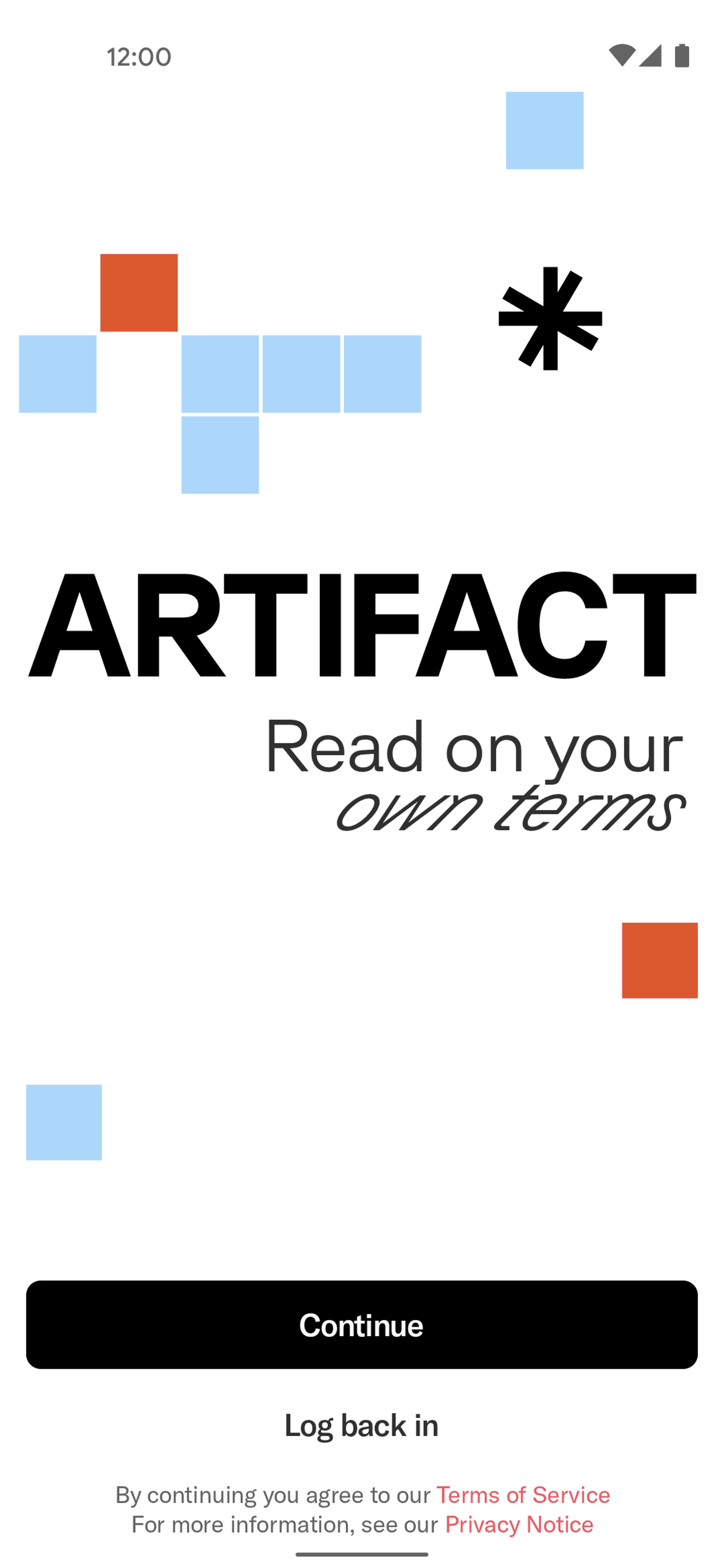 Artifact Android AI interface screenshot 1