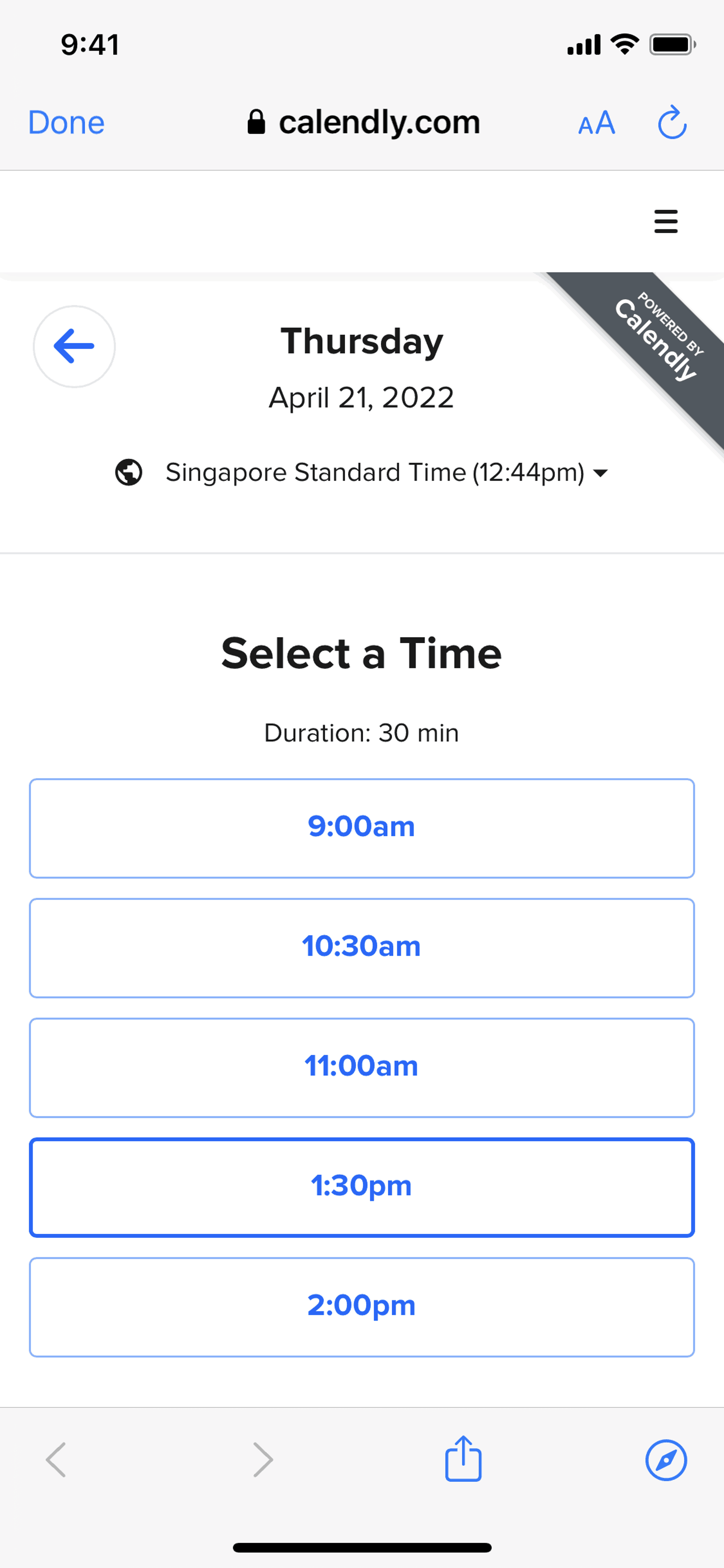 Calendly iOS Business interface screenshot 14