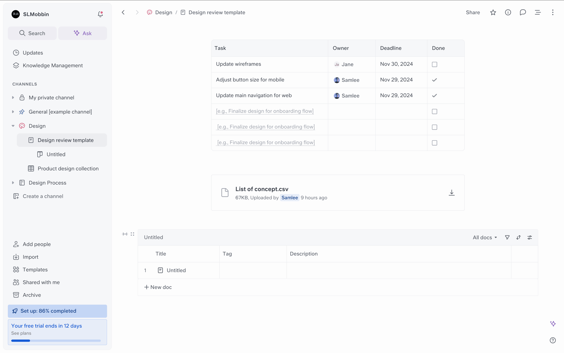Slite Web Productivity interface screenshot 16