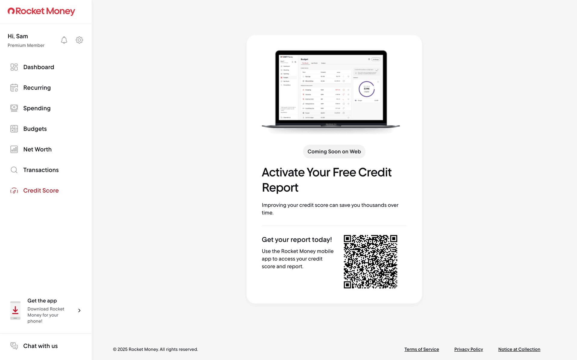 Rocket Money Web Finance interface screenshot 21