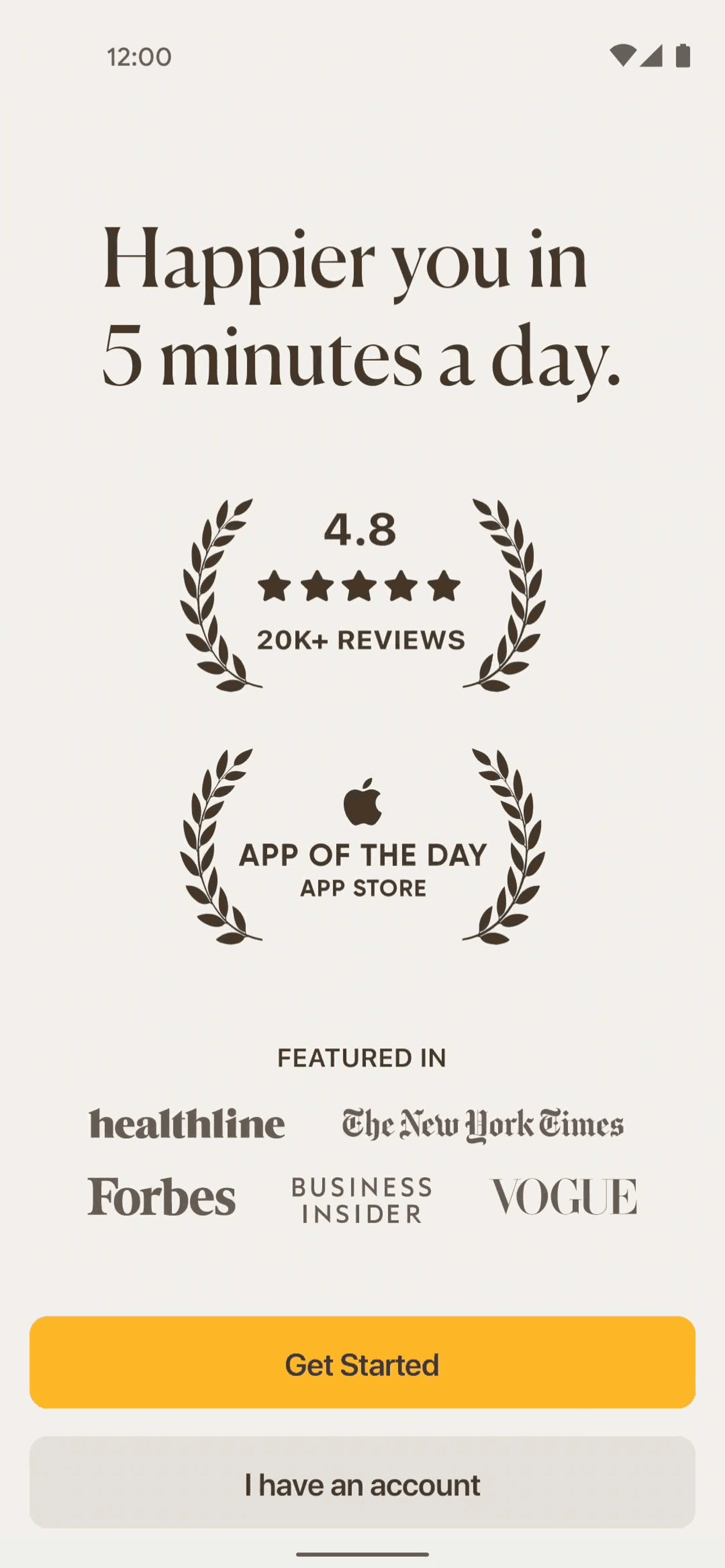 5 Minute Journal Android Health & Fitness interface screenshot 3