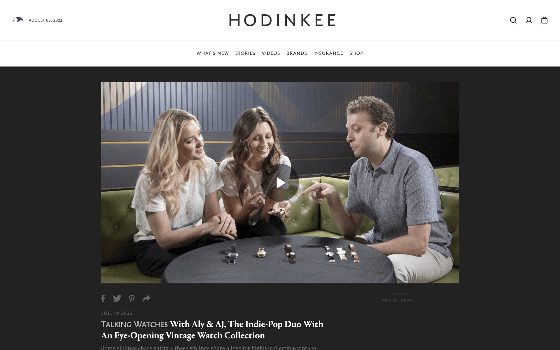 HODINKEE Web Lifestyle interface screenshot 14