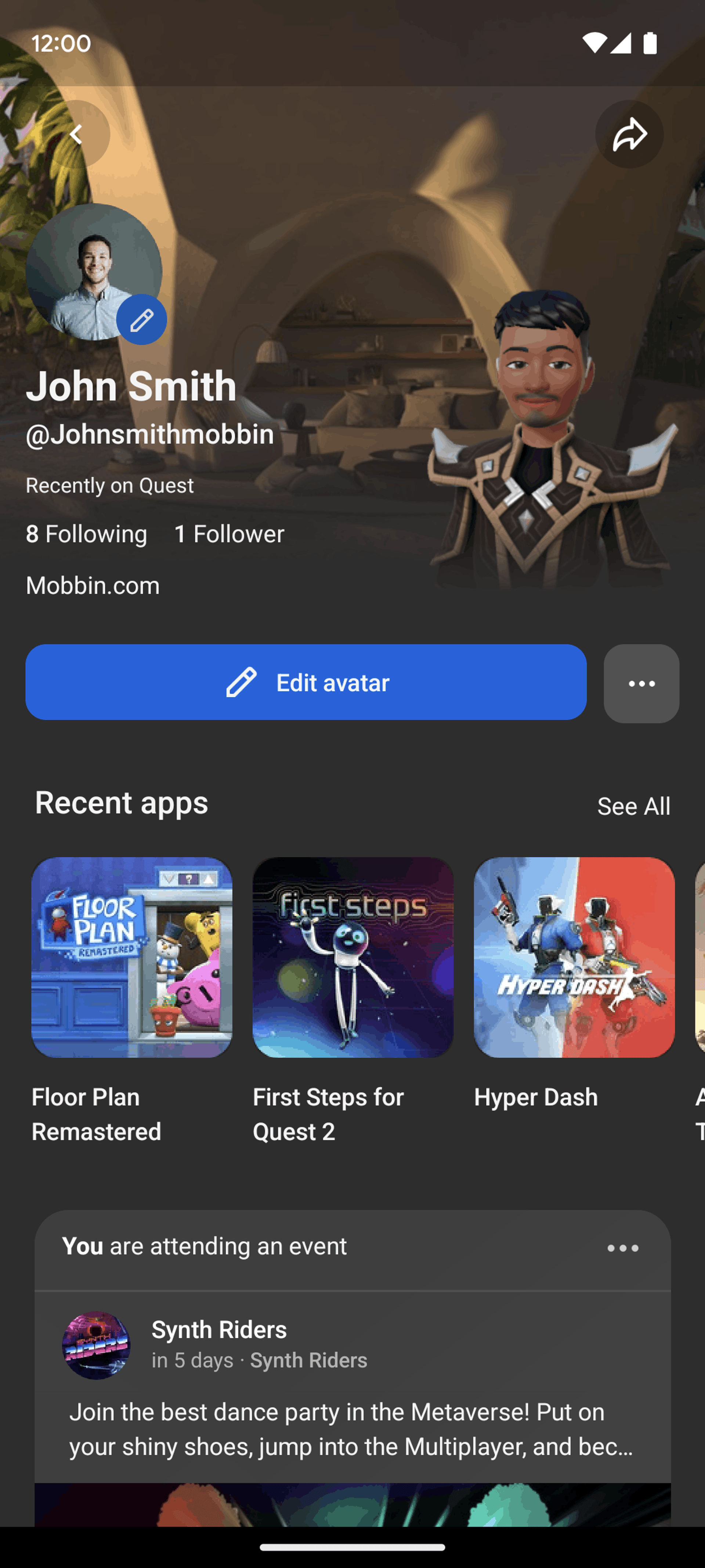 Meta Quest Android Entertainment interface screenshot 20