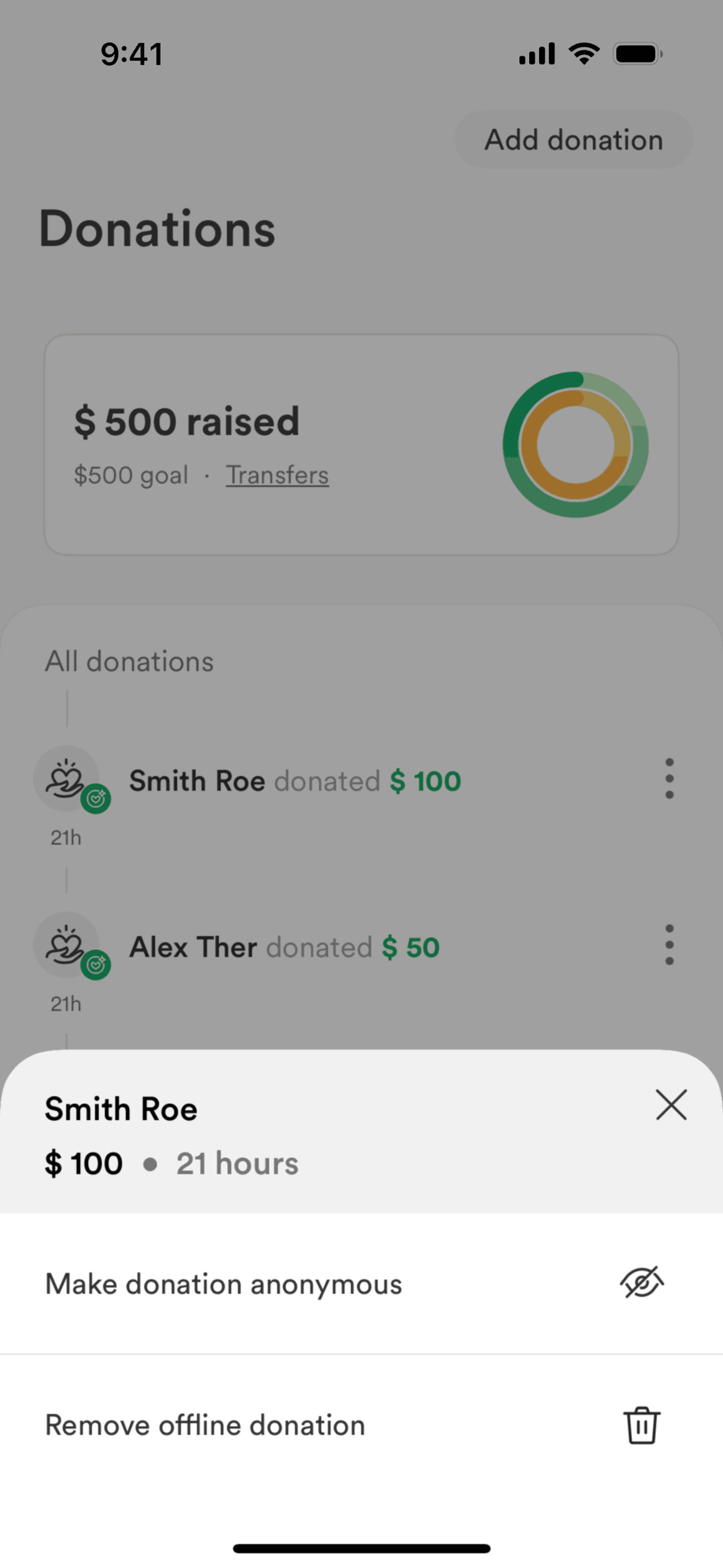 GoFundMe iOS Social Networking interface screenshot 20
