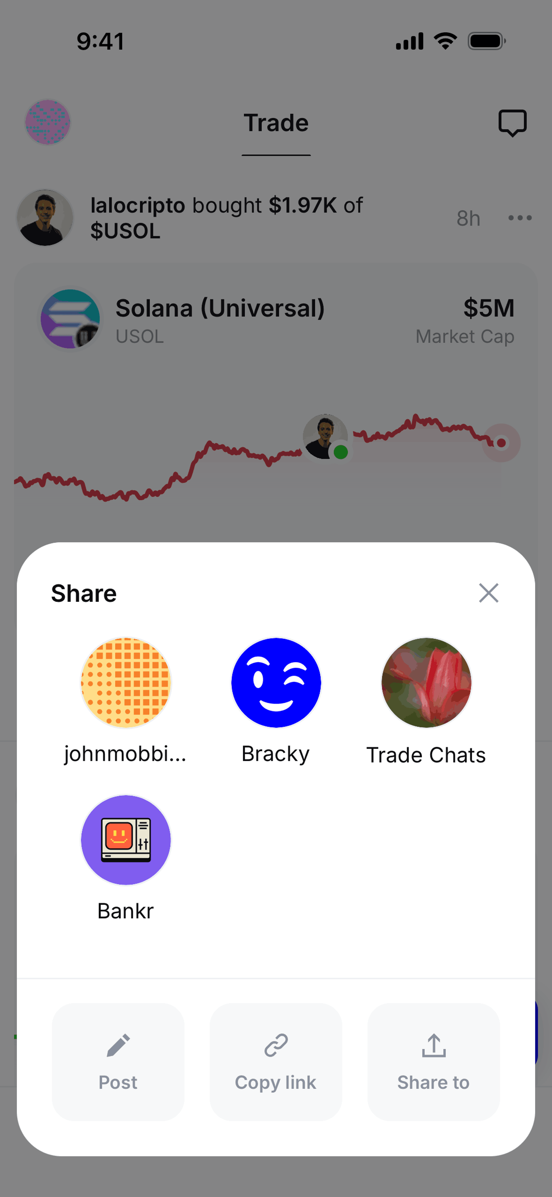 Base iOS trading interface screenshot 3