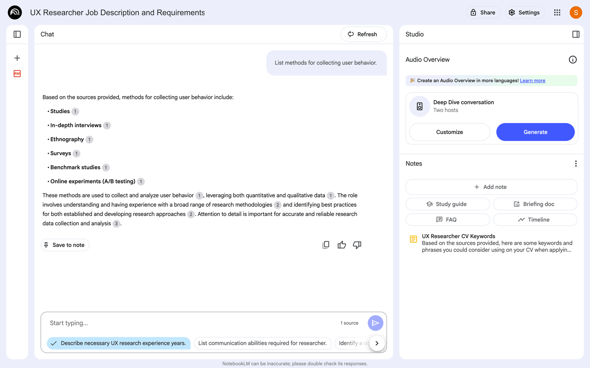 NotebookLM Web AI interface screenshot 17