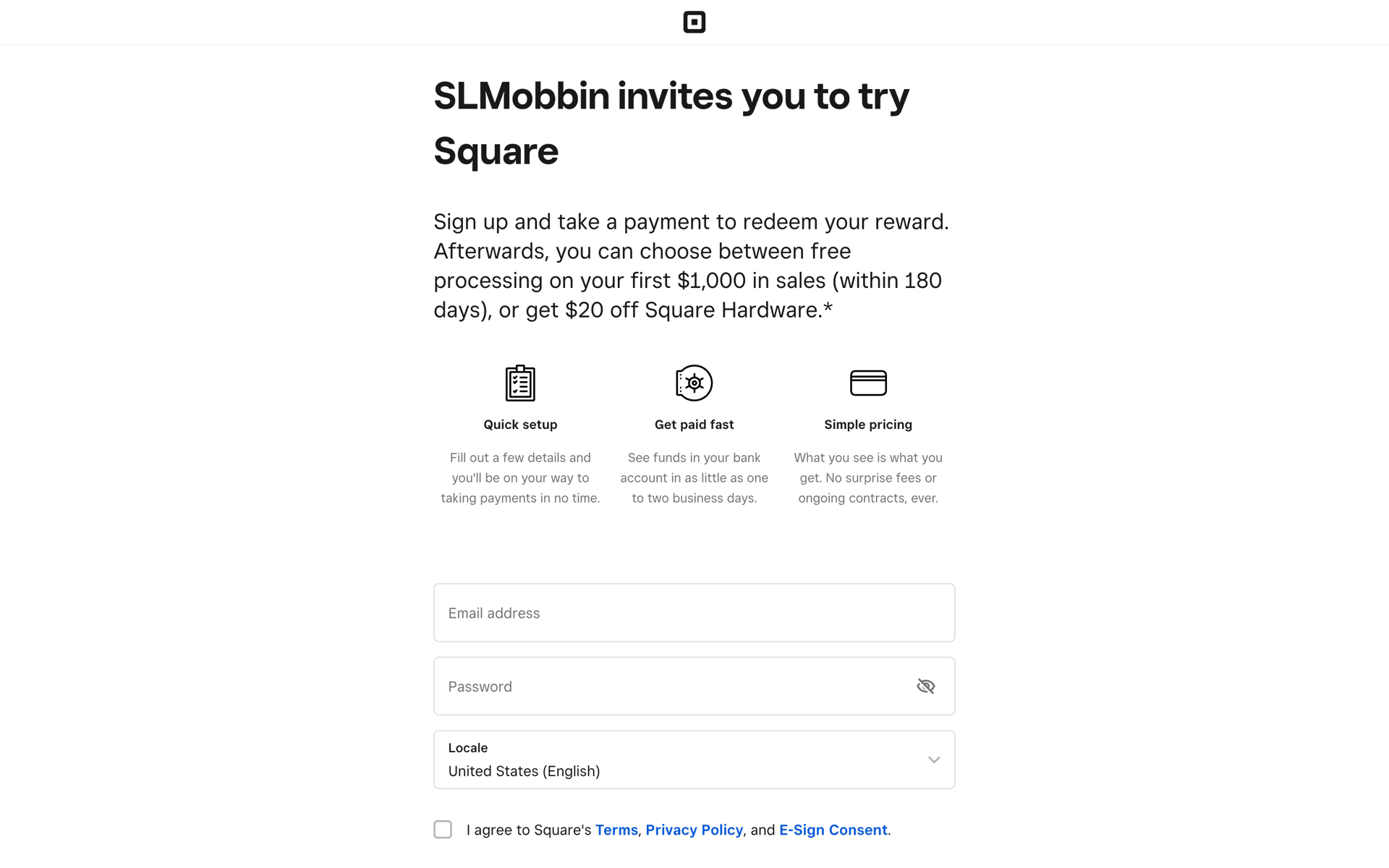 Square Web Finance interface screenshot 11