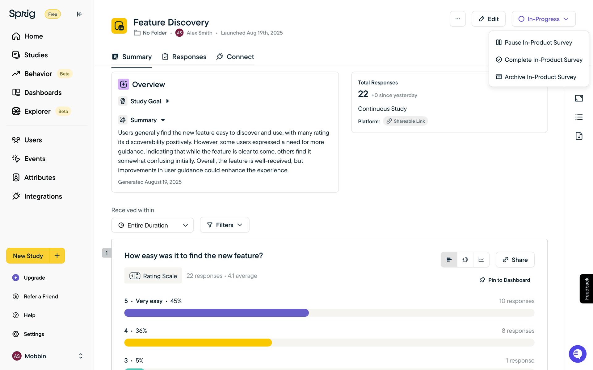 Sprig Web Business interface screenshot 10