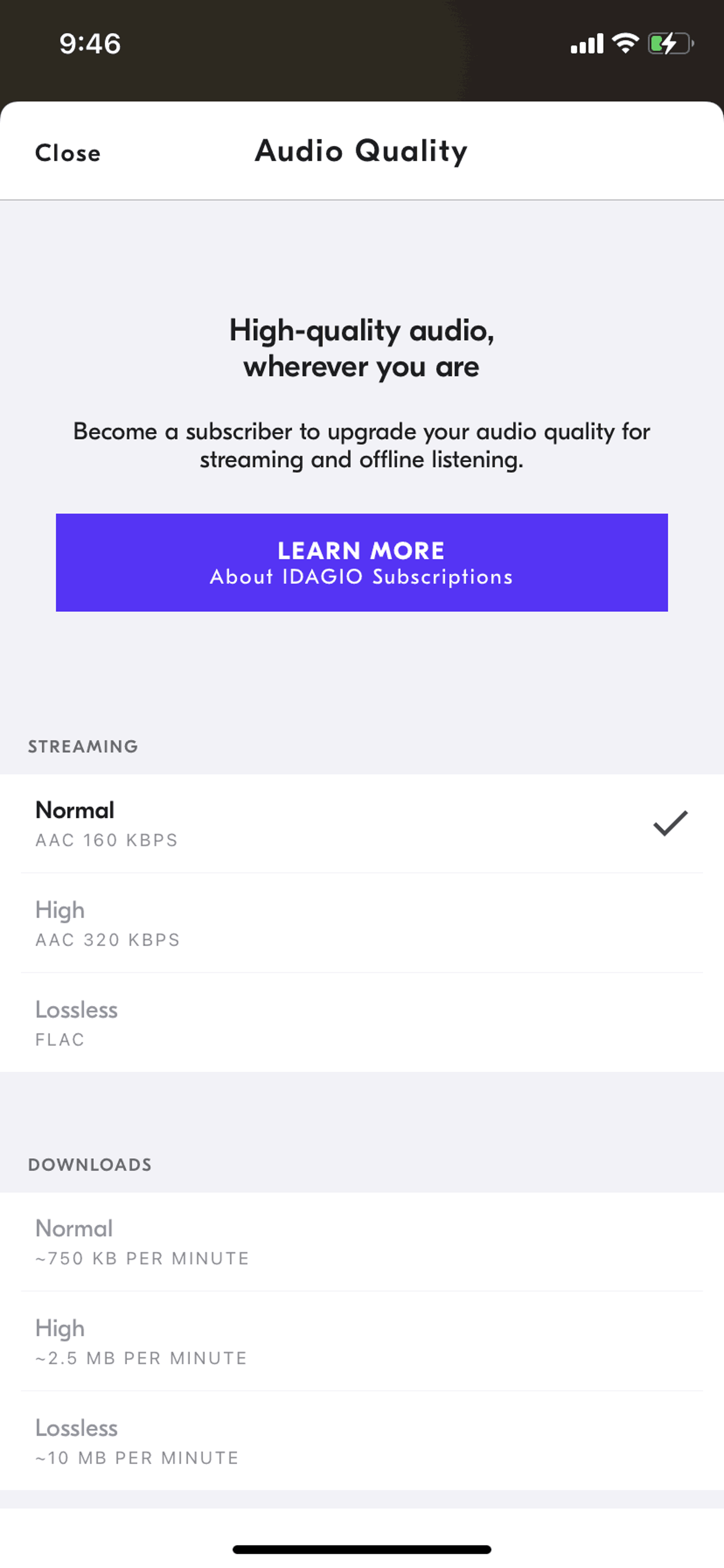 IDAGIO iOS Music & Audio interface screenshot 20
