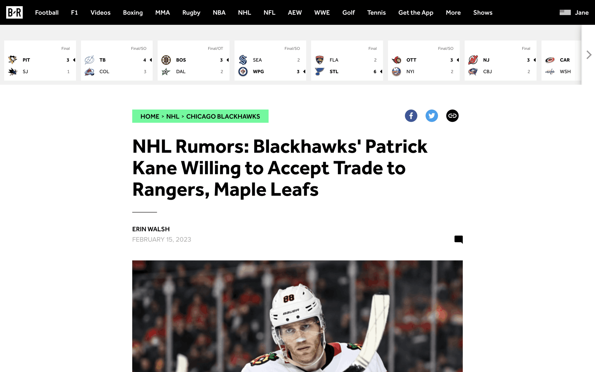 Bleacher Report Web Sports interface screenshot 8