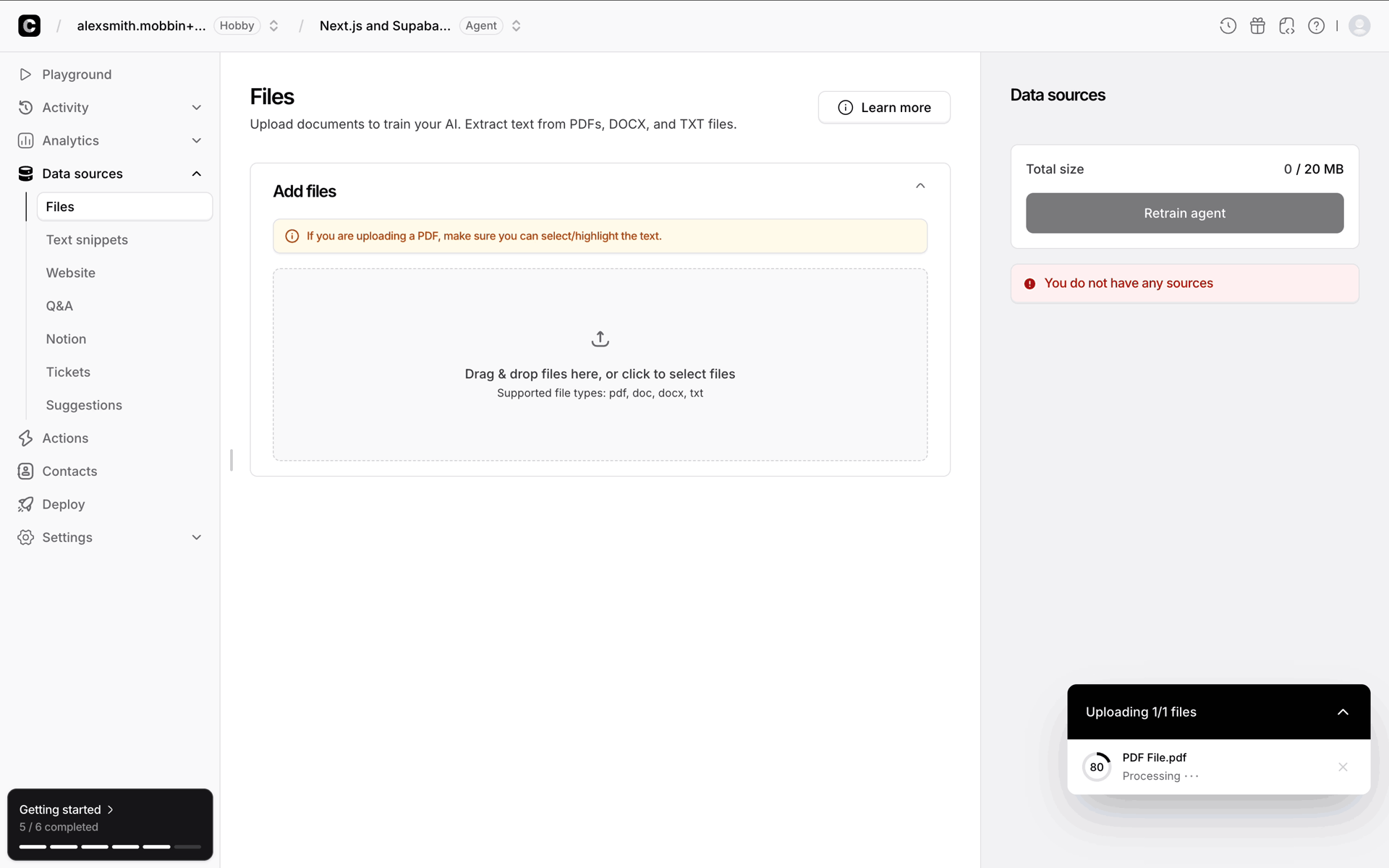 Chatbase Web Business interface screenshot 20