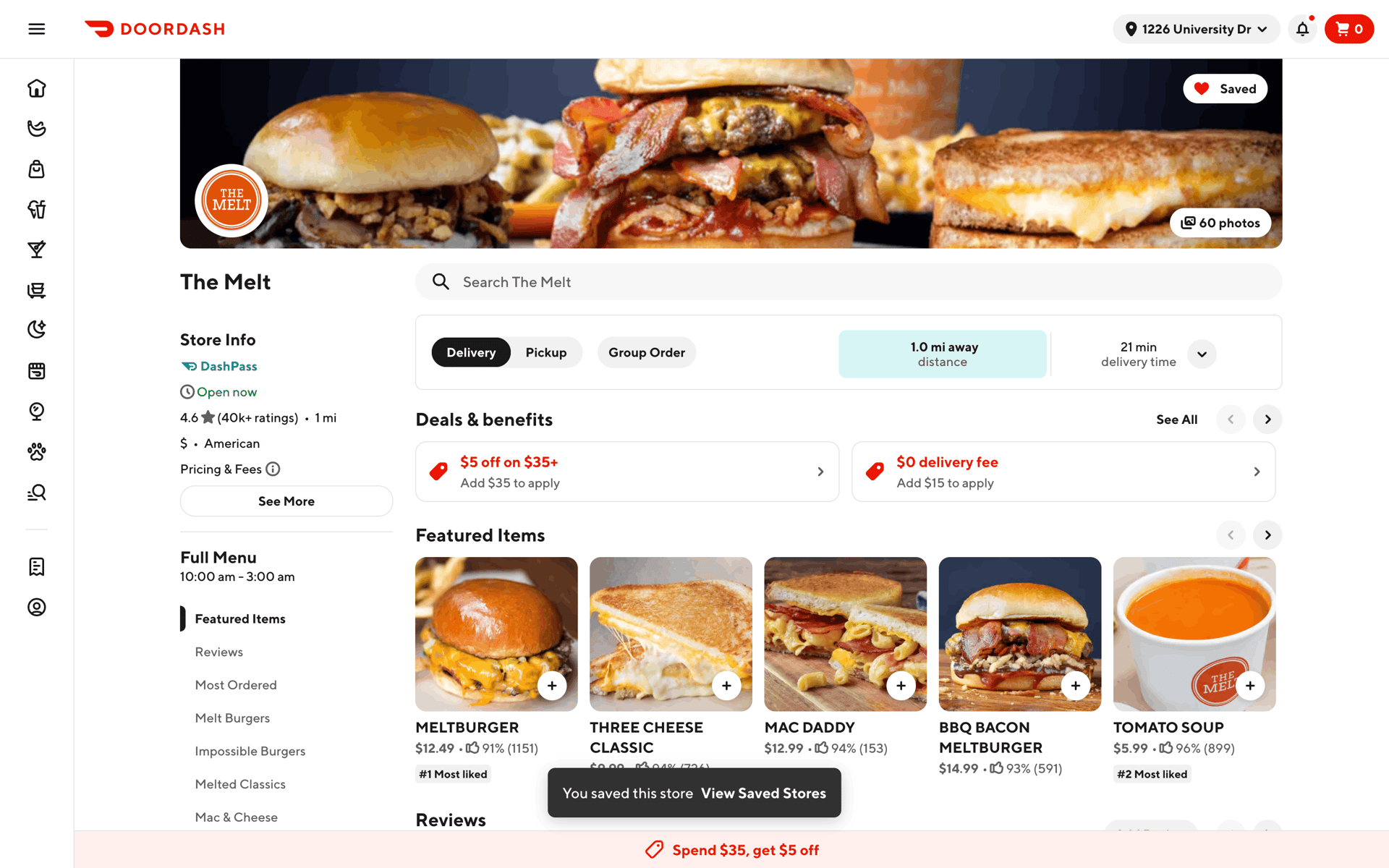 DoorDash Web Shopping interface screenshot 6