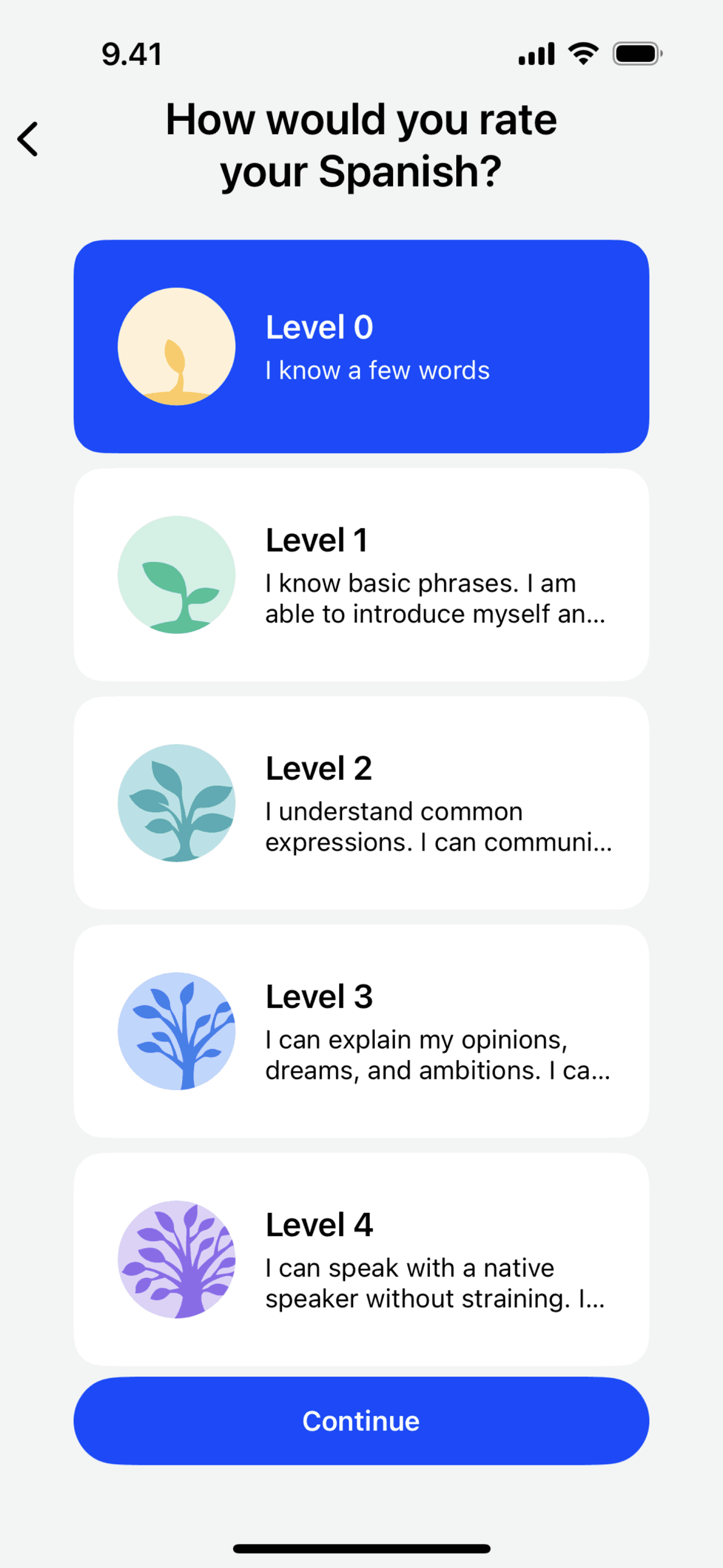 Speak iOS Education interface screenshot 19