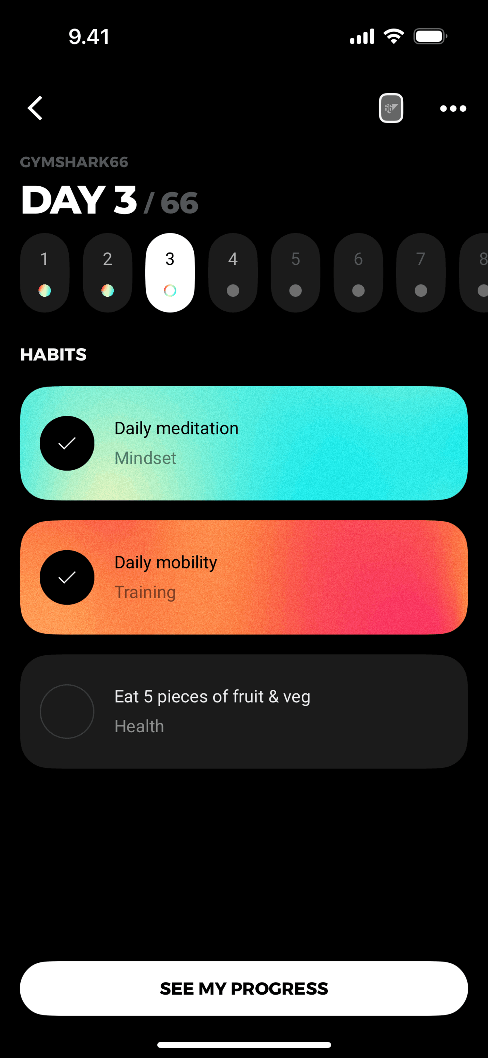 Gymshark Training and Fitness iOS Health & Fitness interface screenshot 20