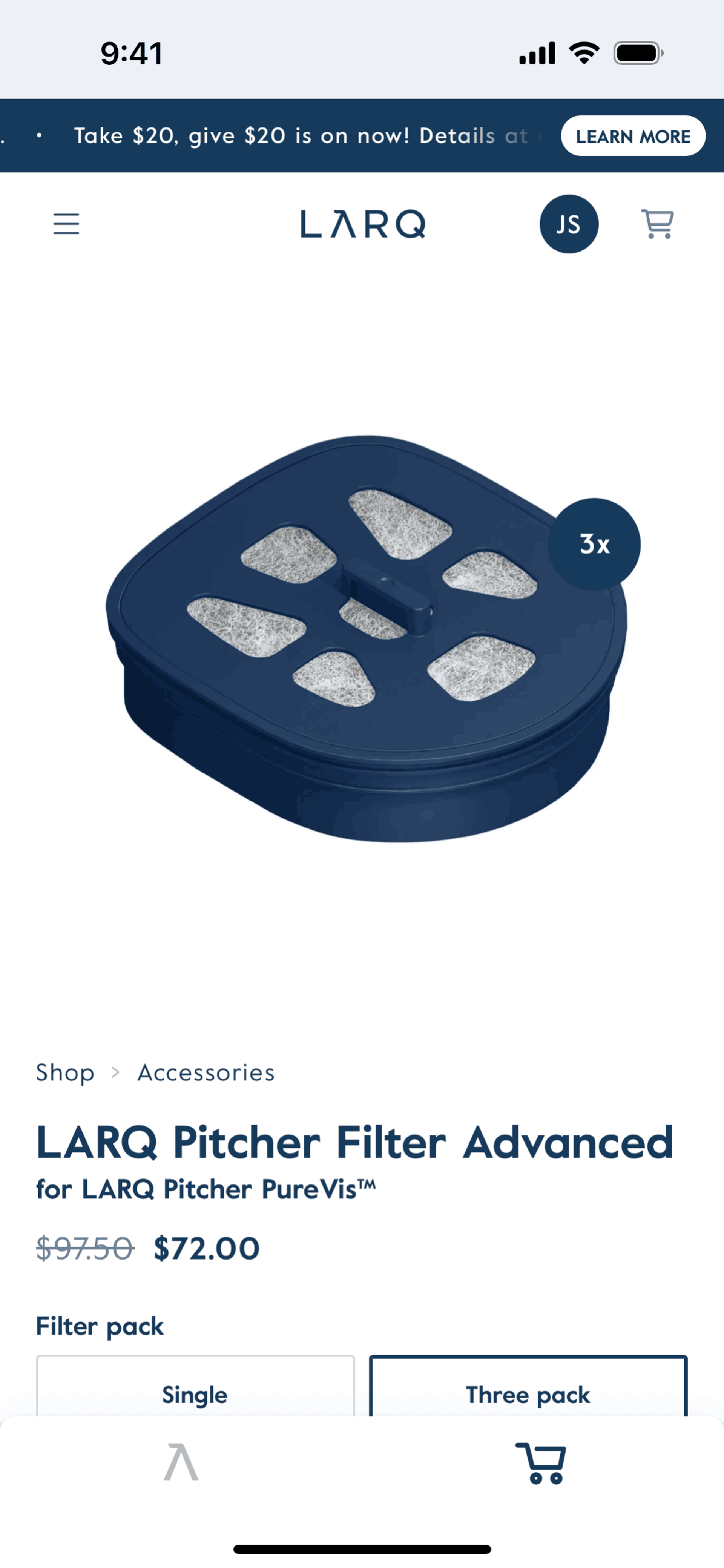 LARQ iOS Lifestyle interface screenshot 16