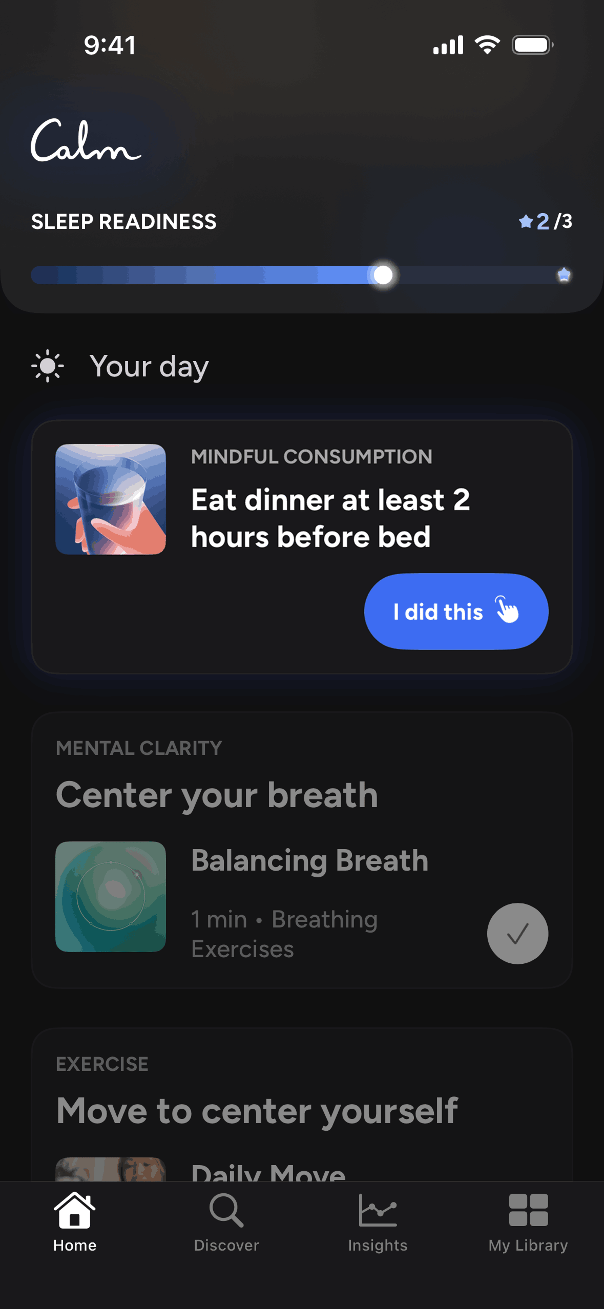 Calm Sleep iOS Health & Fitness interface screenshot 14