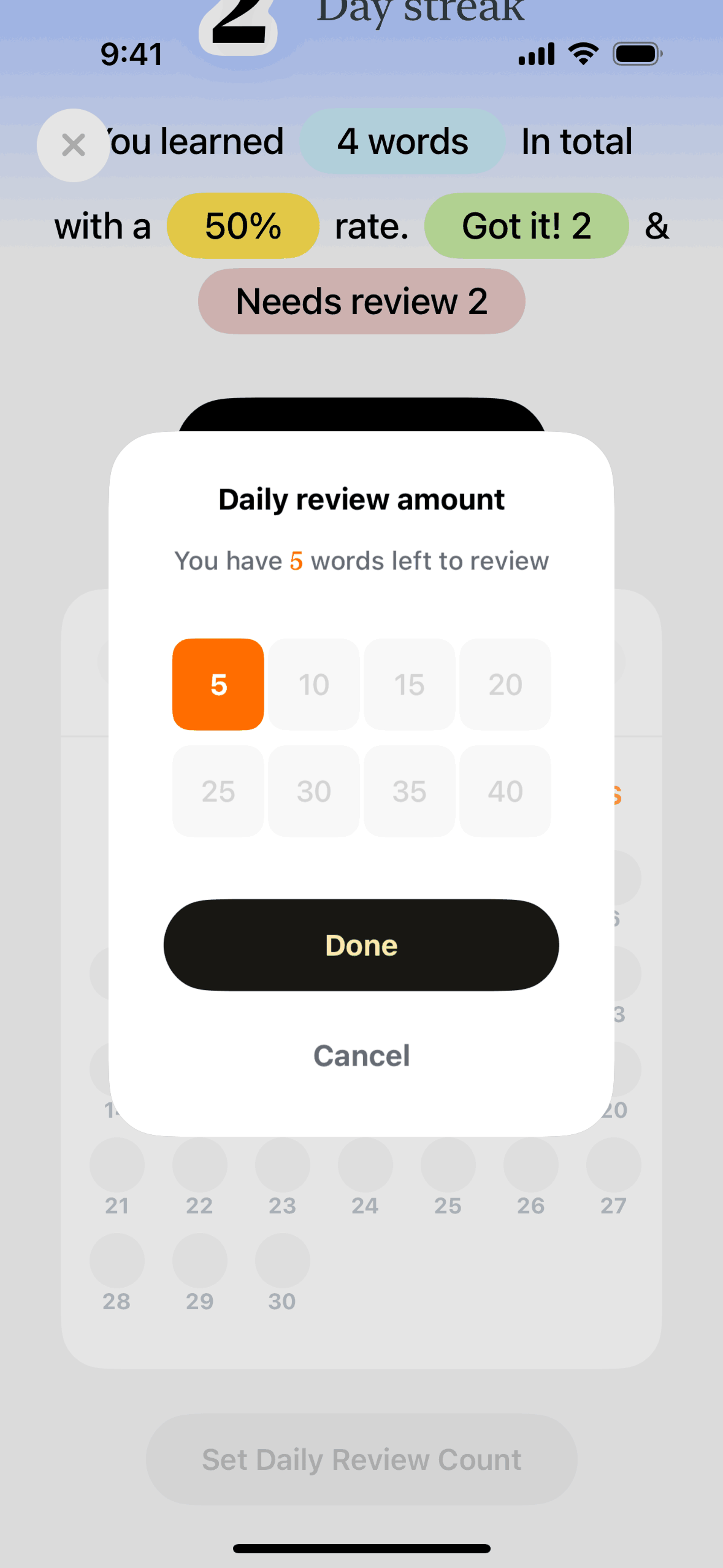 CapWords iOS AI interface screenshot 21