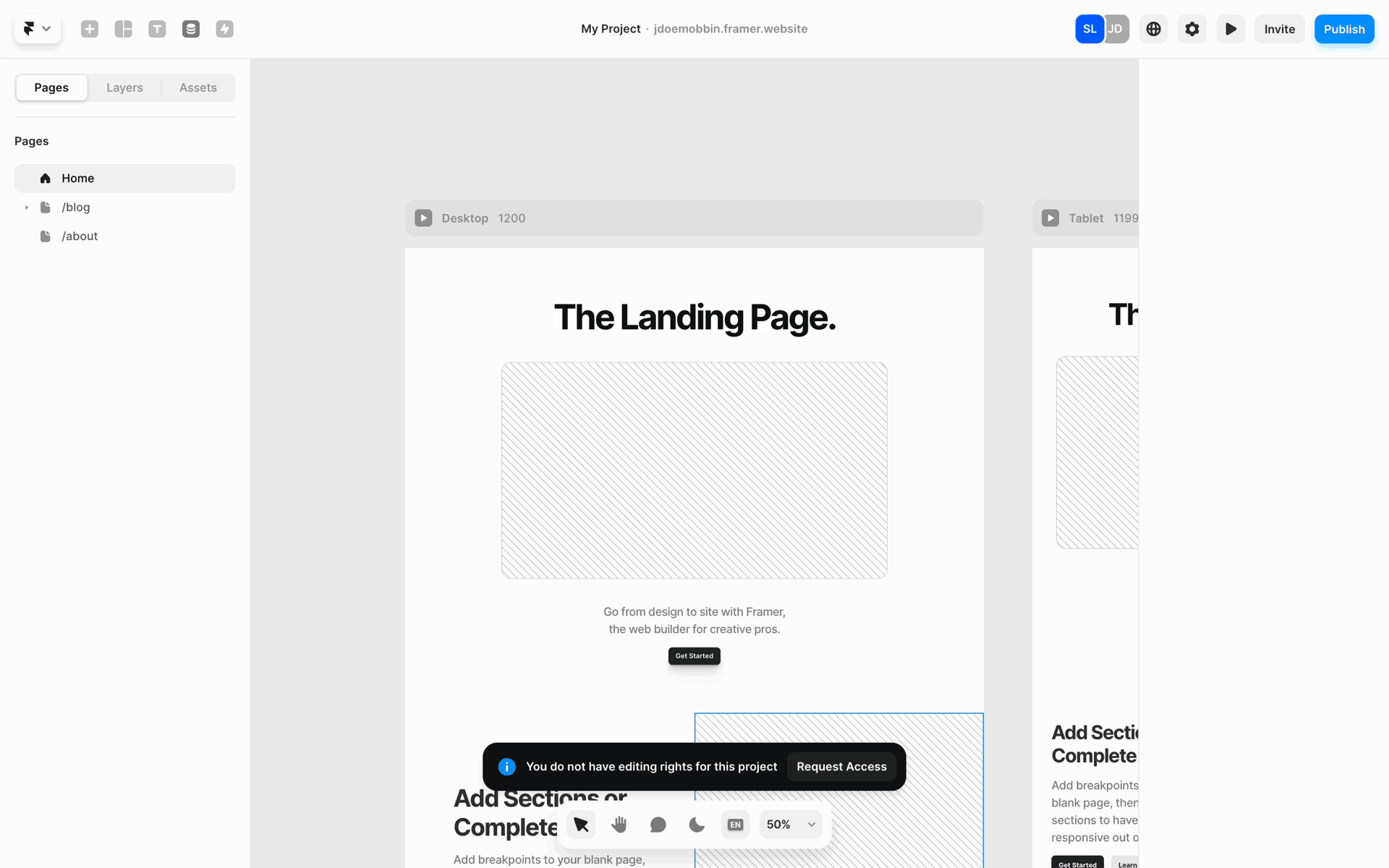 Framer Web AI interface screenshot 2