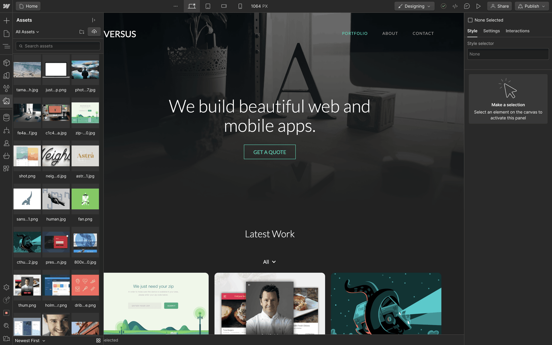 Webflow Web Productivity interface screenshot 13