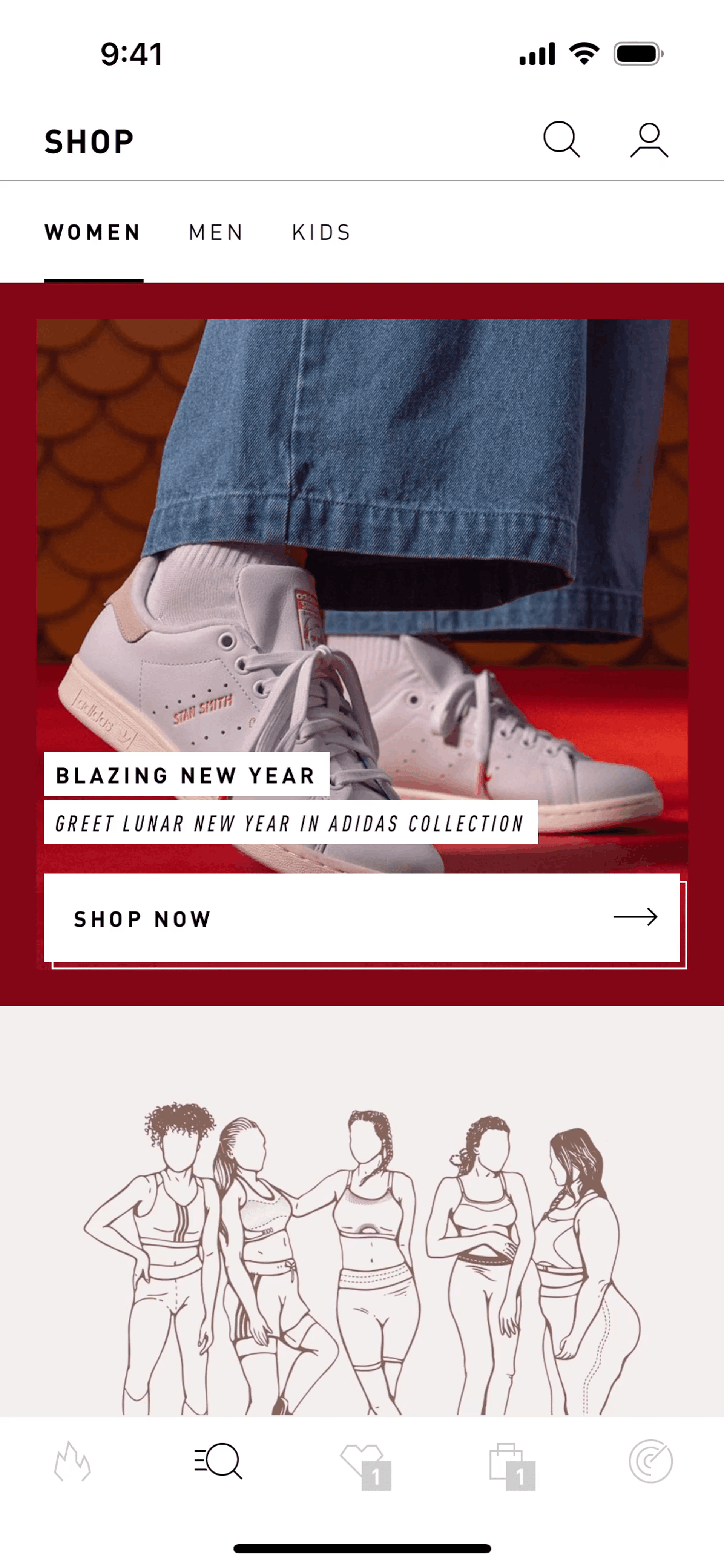 adidas iOS Shopping interface screenshot 1
