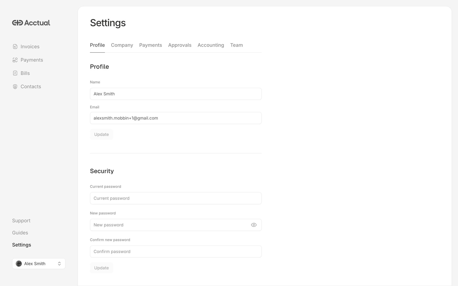 Acctual Web Finance interface screenshot 19