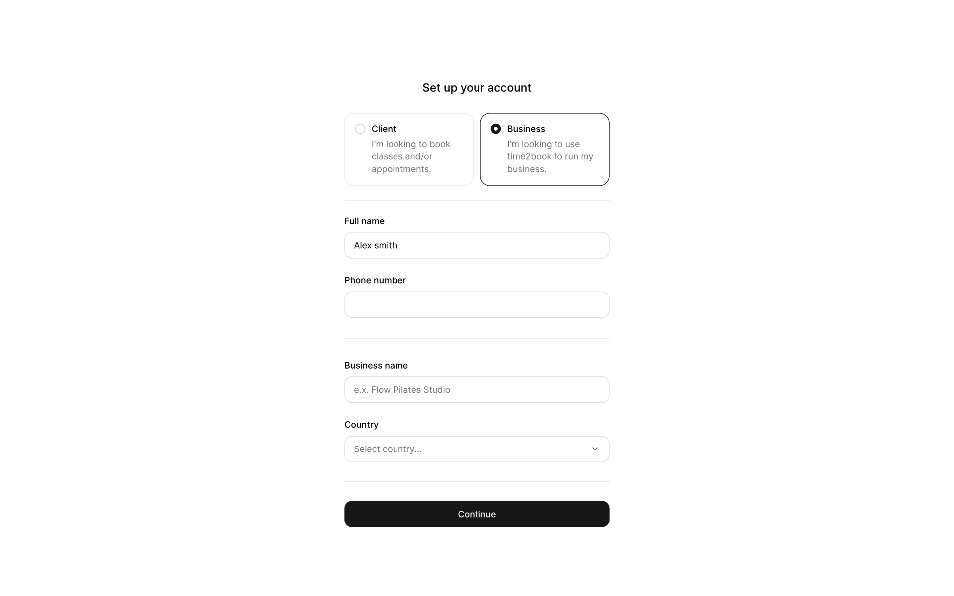 Time2book Web Health & Fitness interface screenshot 4