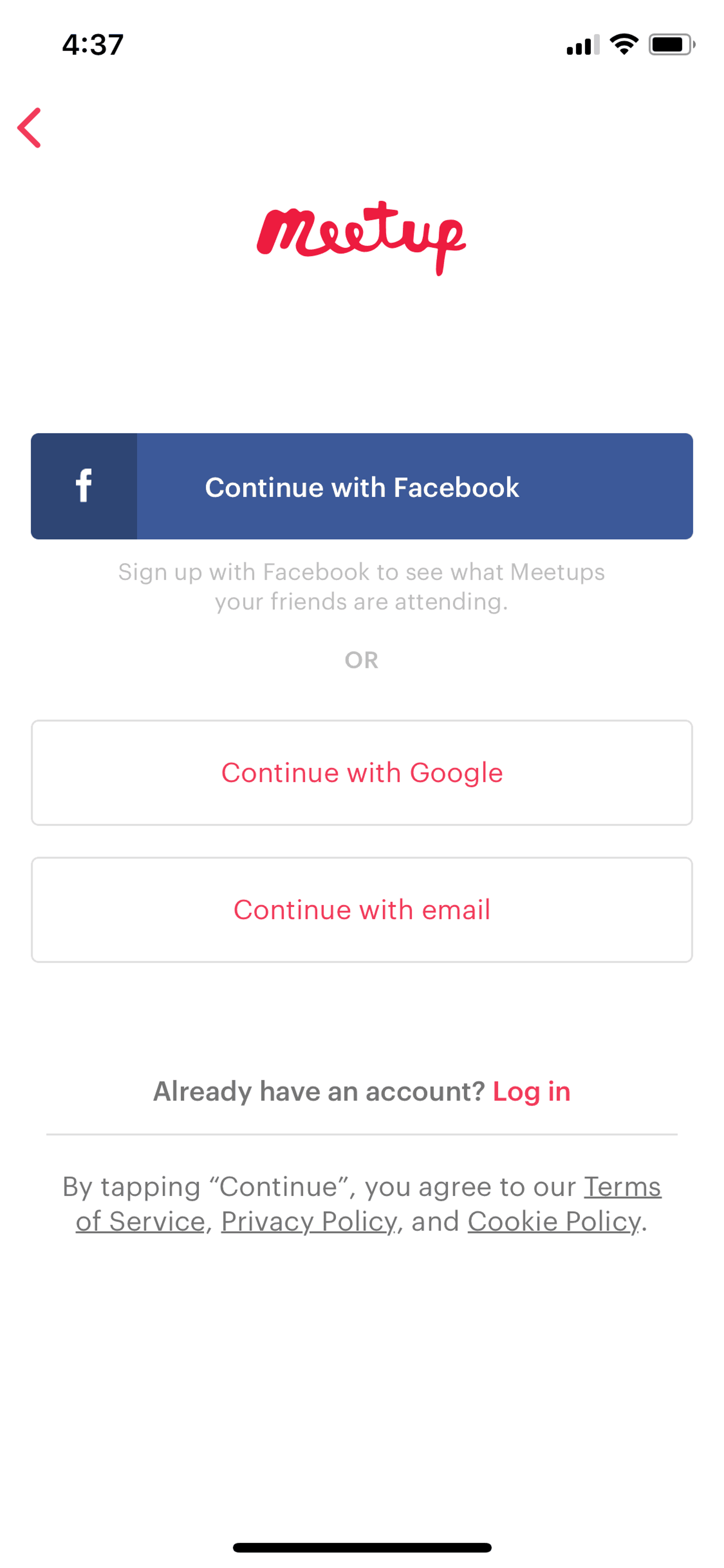 Meetup iOS Social Networking interface screenshot 4