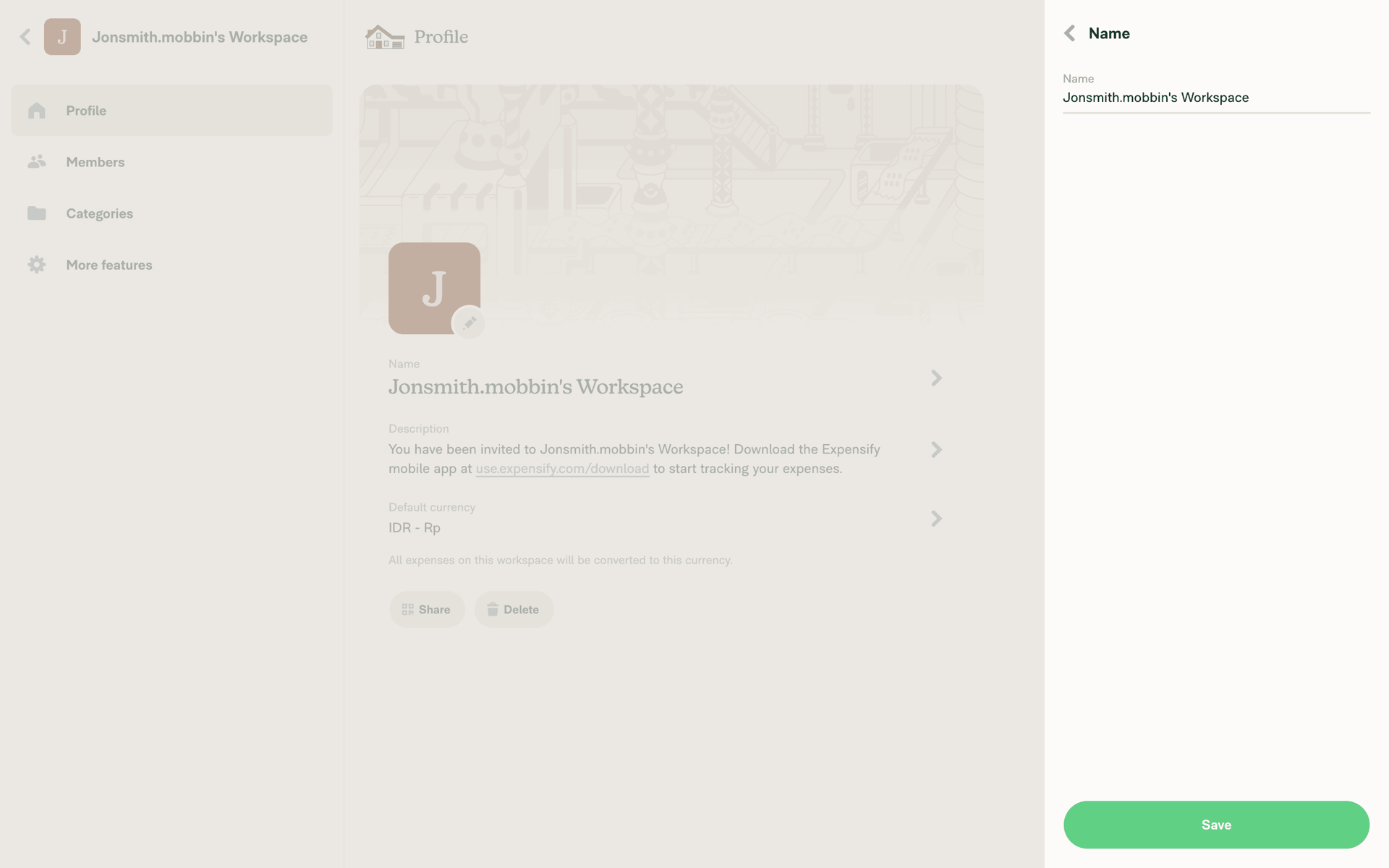 Expensify Web Finance interface screenshot 13