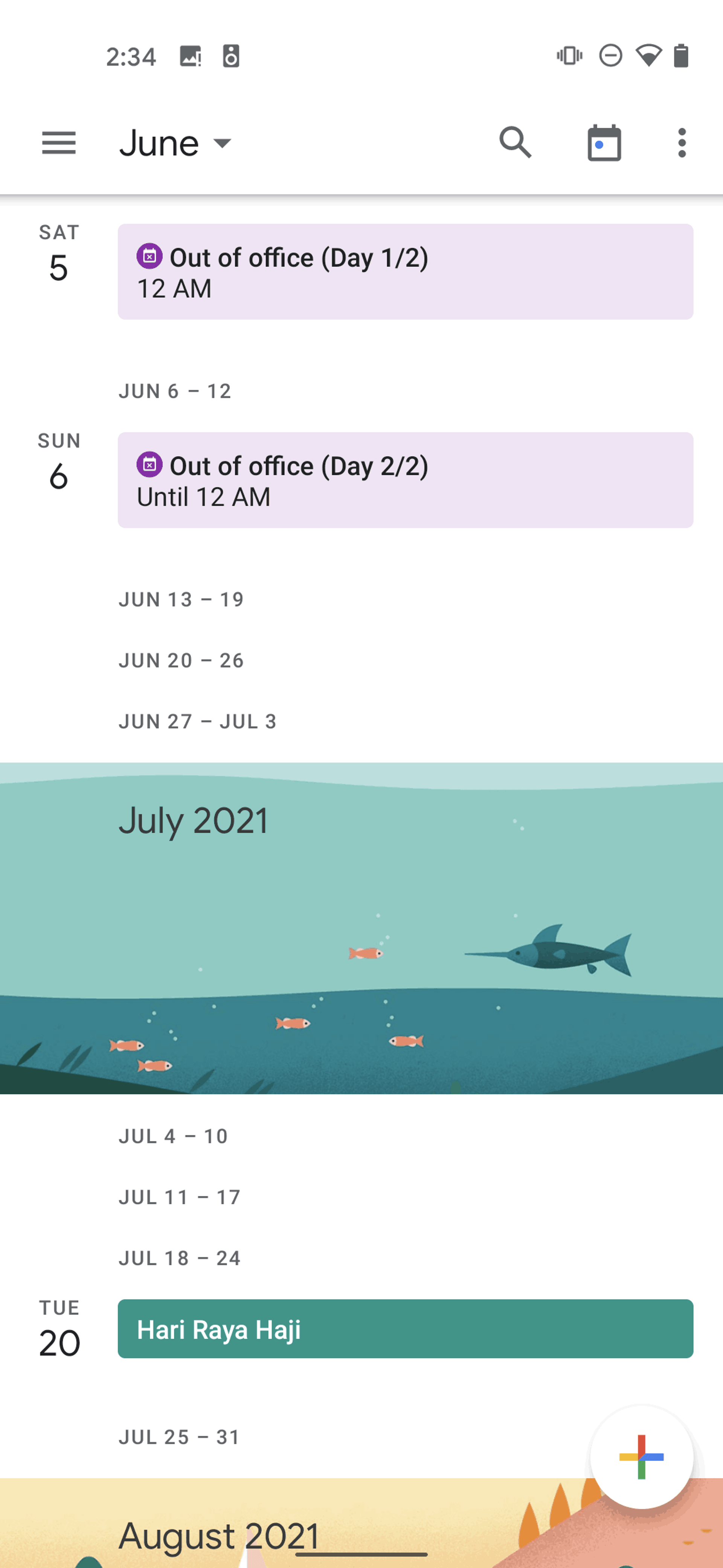 Google Calendar Android Productivity interface screenshot 17